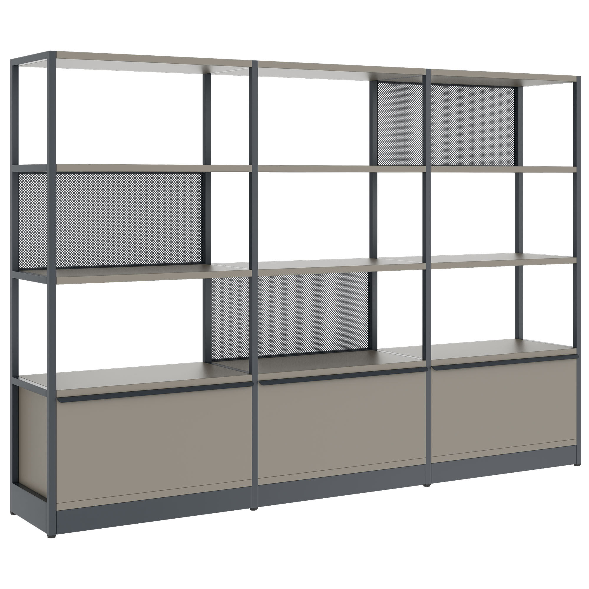 ATELLA shelf cabinet | 4 OH, 2350 x 1635 mm, Cubanite gray - 1 Main Image