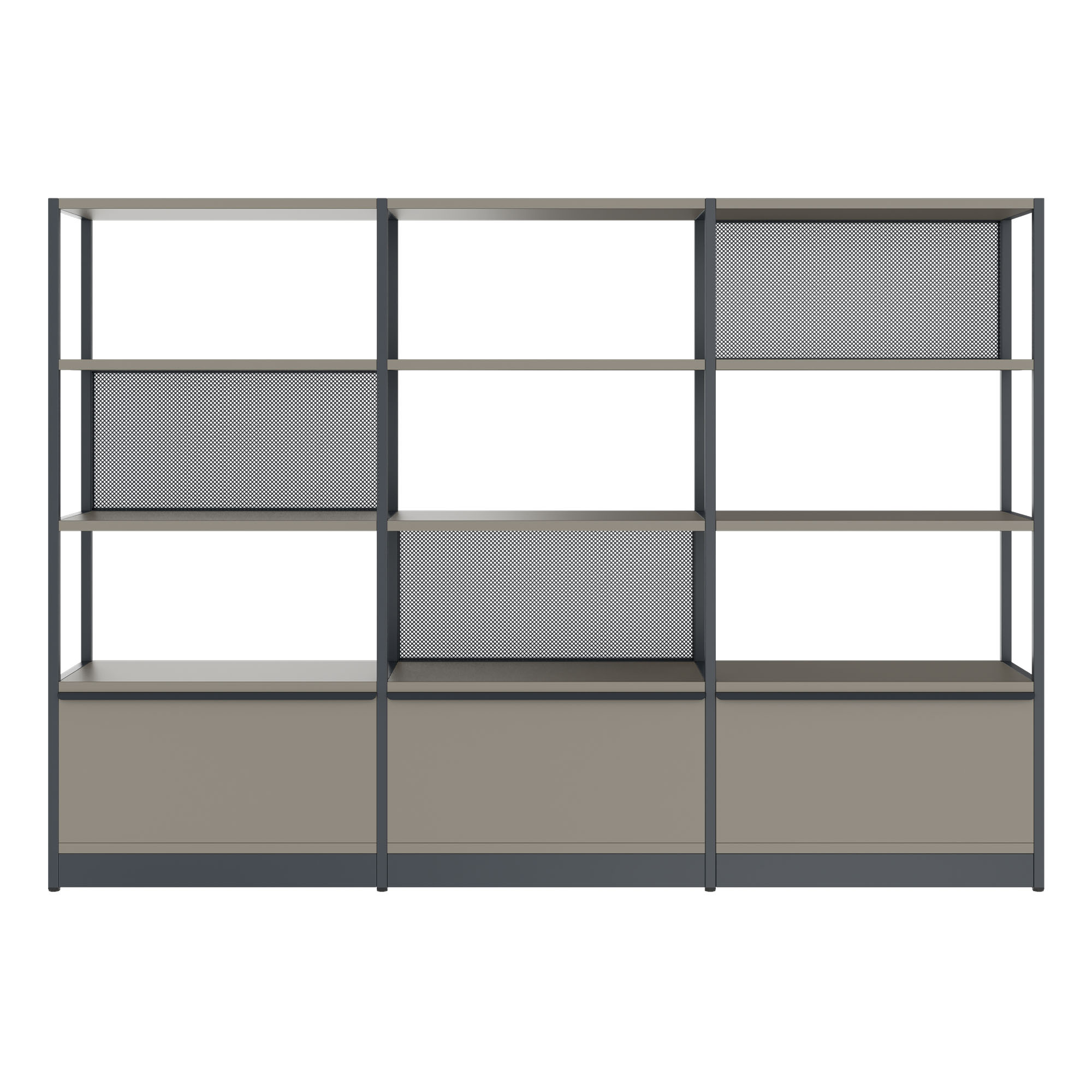 ATELLA shelf cabinet | 4 OH, 2350 x 1635 mm, Cubanite gray - 2 Main Image