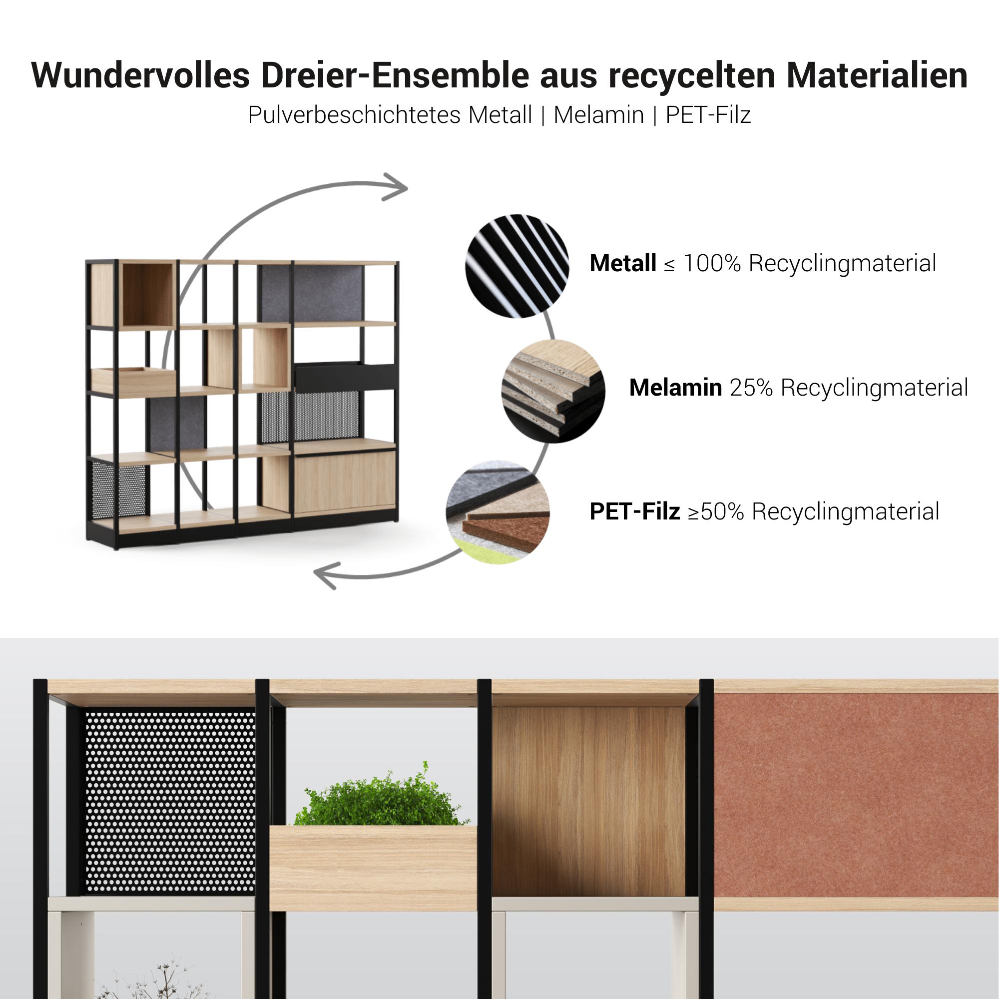 ATELLA shelf cabinet | 4 OH, 2350 x 1635 mm, Cubanite gray - 6 Main Image