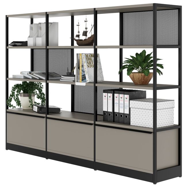 ATELLA Regalschrank | 4 OH, 2350 x 1635 mm, Cubanitgrau ATELLA Regalschrank | 4 OH, 2350 x 1635 mm, Cubanitgrau