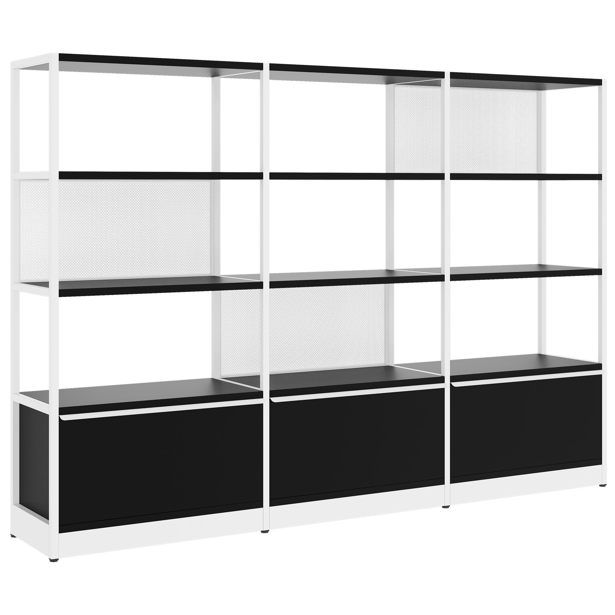 ATELLA shelf cabinet | 4 OH, 2350 x 1635 mm, black - 1 Main Image