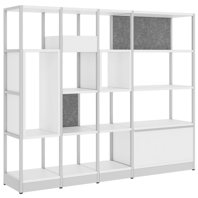 Regalschrank ATELLA | 4 OH, 196 x 163 cm, Weiß