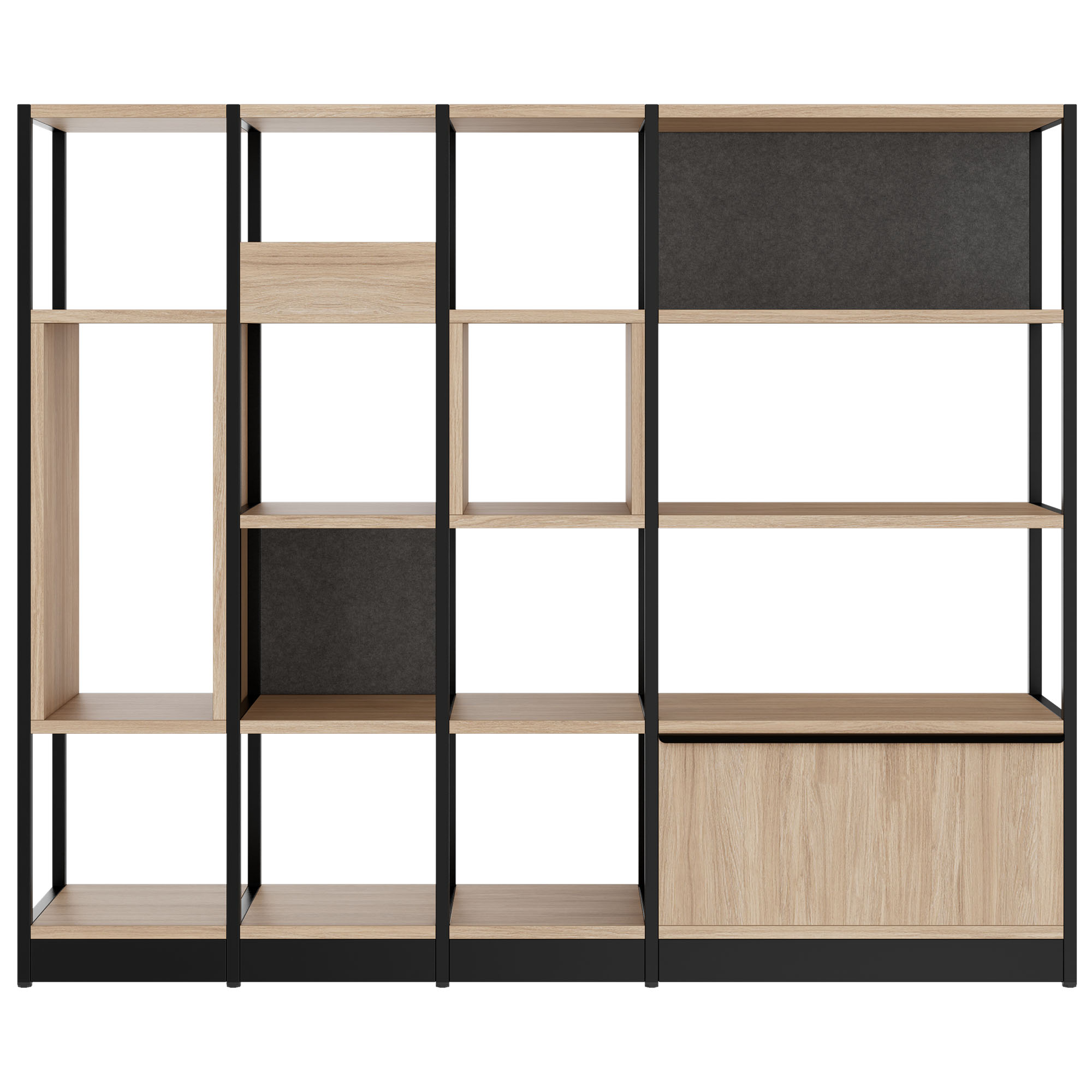 ATELLA Regalschrank | 4 OH, 1960 x 1635 mm, Bernsteineiche - 2 Main Image