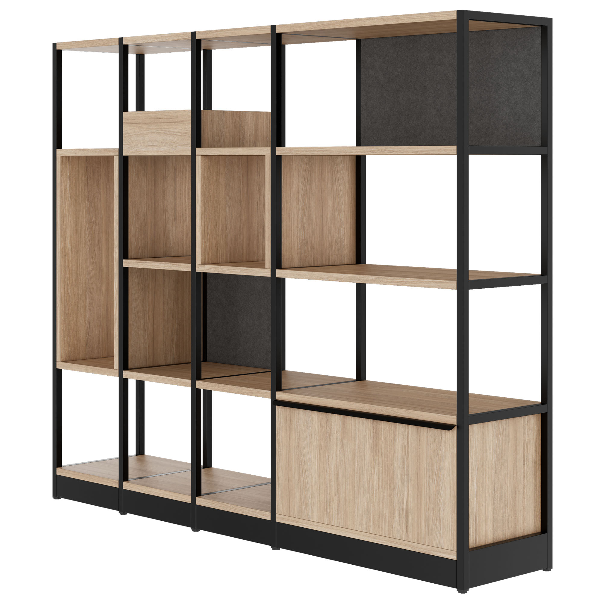 ATELLA Regalschrank | 4 OH, 1960 x 1635 mm, Bernsteineiche - 3 Main Image