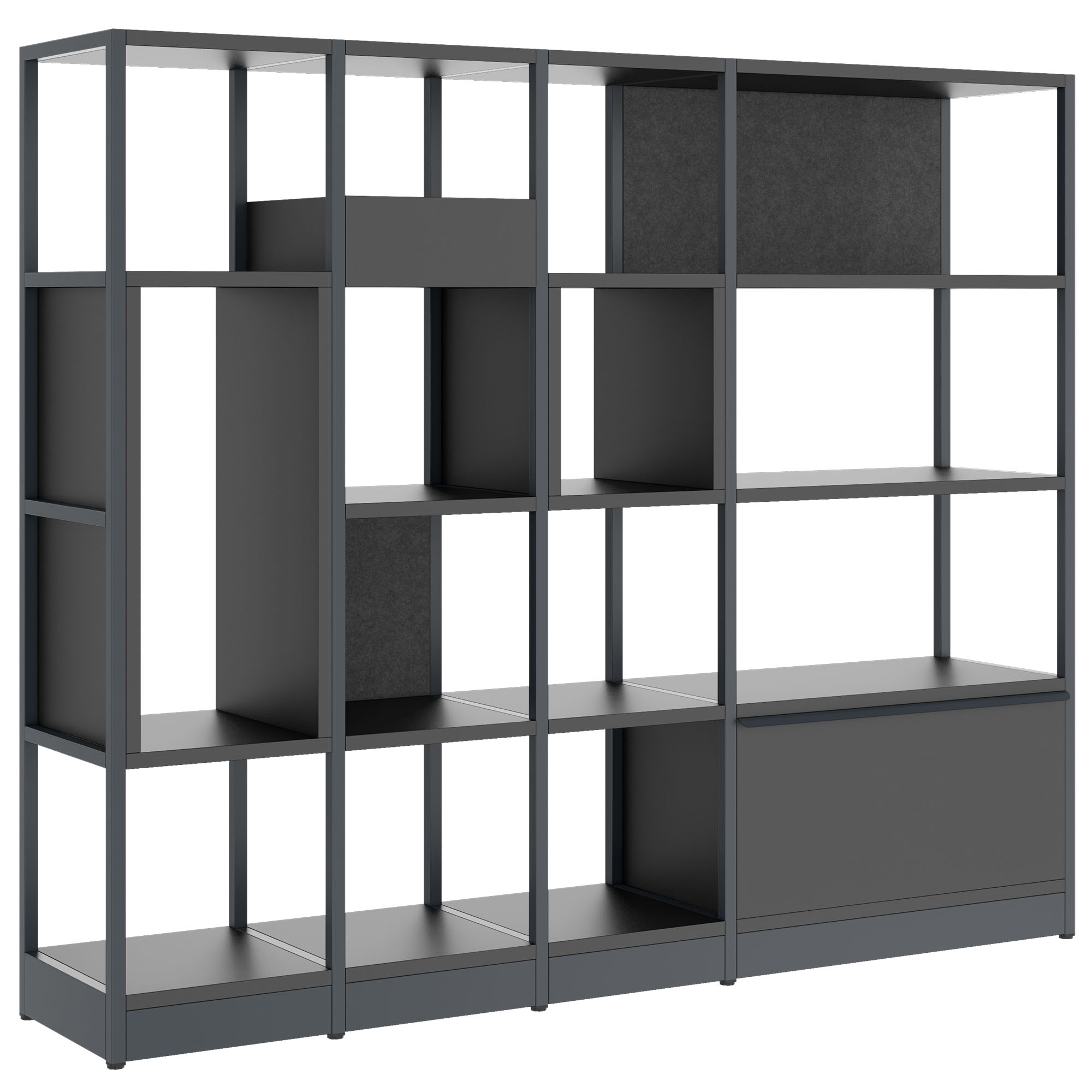 ATELLA Regalschrank | 4 OH, 1960 x 1635 mm, Anthrazit - 1 Main Image