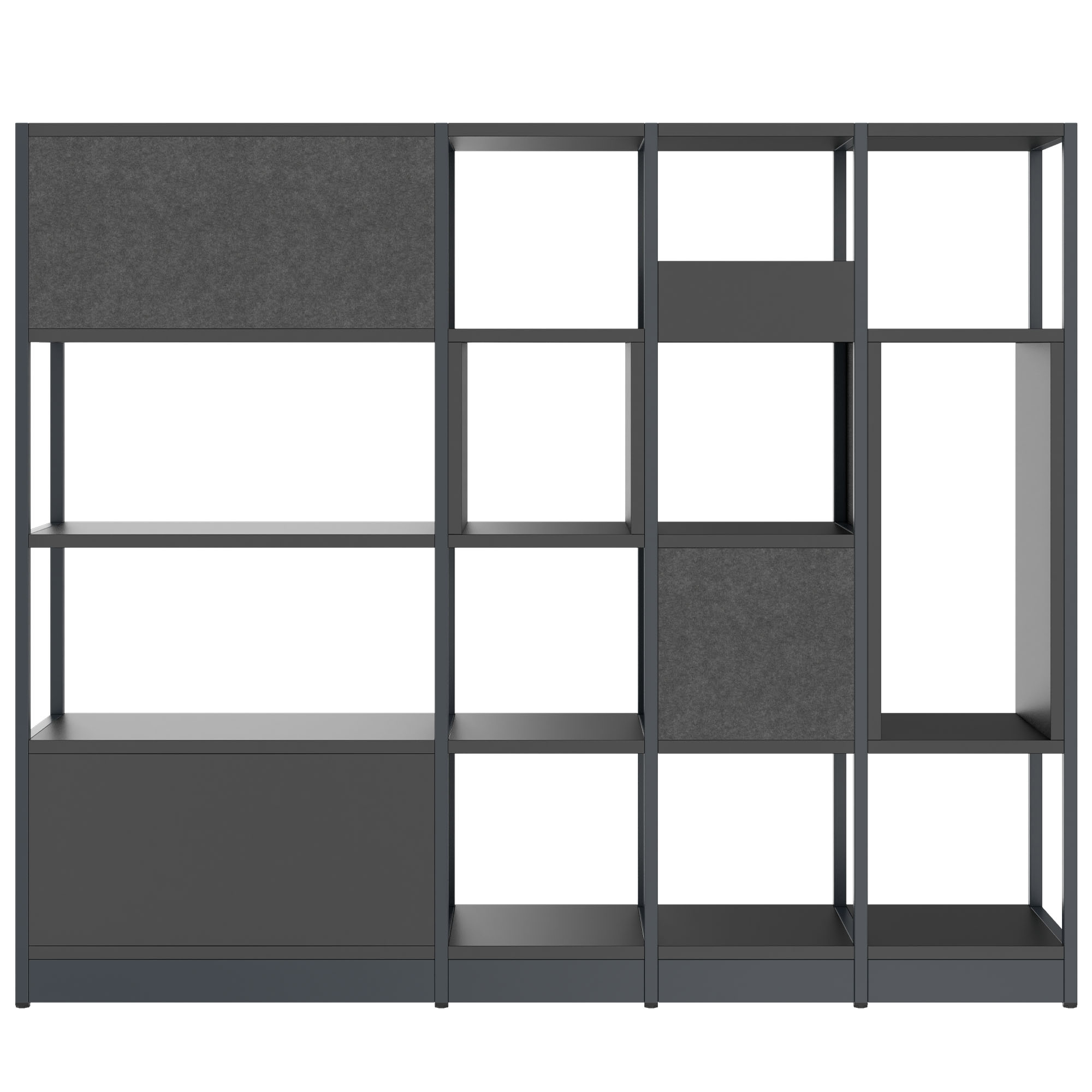 ATELLA Regalschrank | 4 OH, 1960 x 1635 mm, Anthrazit - 4 Main Image