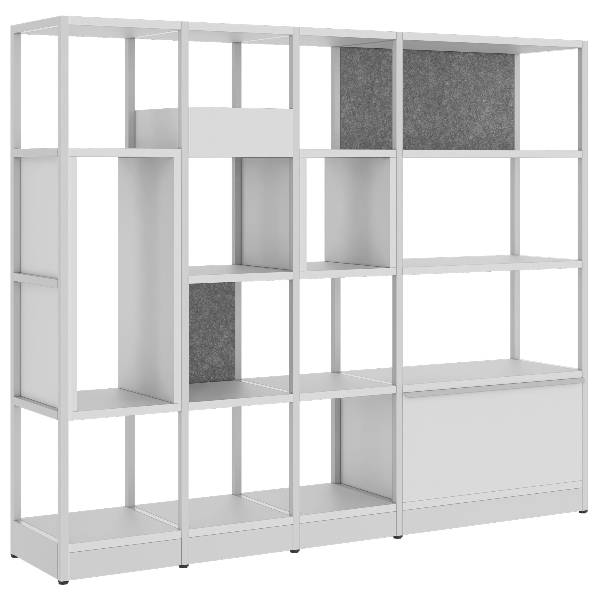 ATELLA shelf cabinet | 4 OH, 1960 x 1635 mm, pearl gray - 1 Main Image