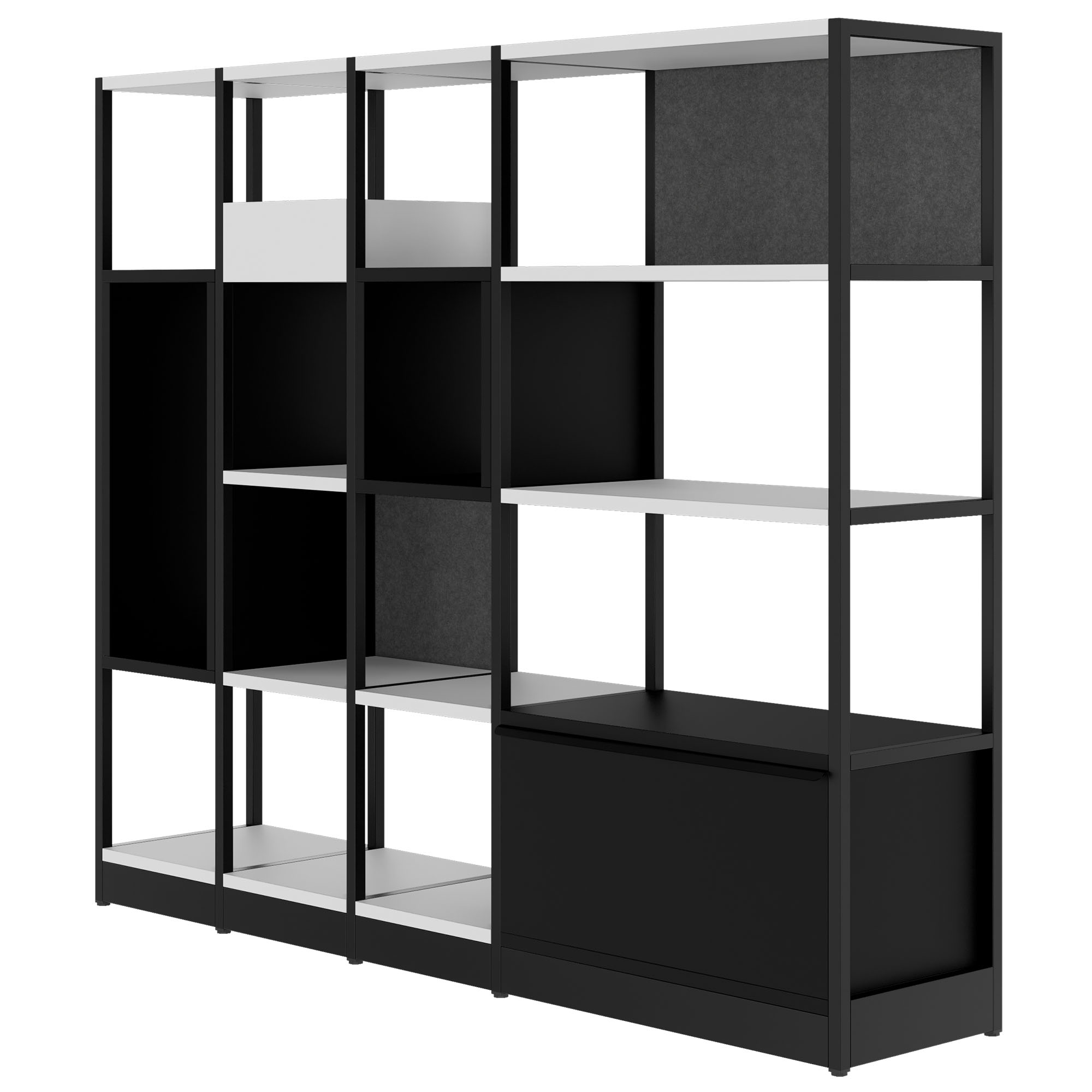 ATELLA Regalschrank | 4 OH, 1960 x 1635 mm, Perlgrau - 3 Main Image