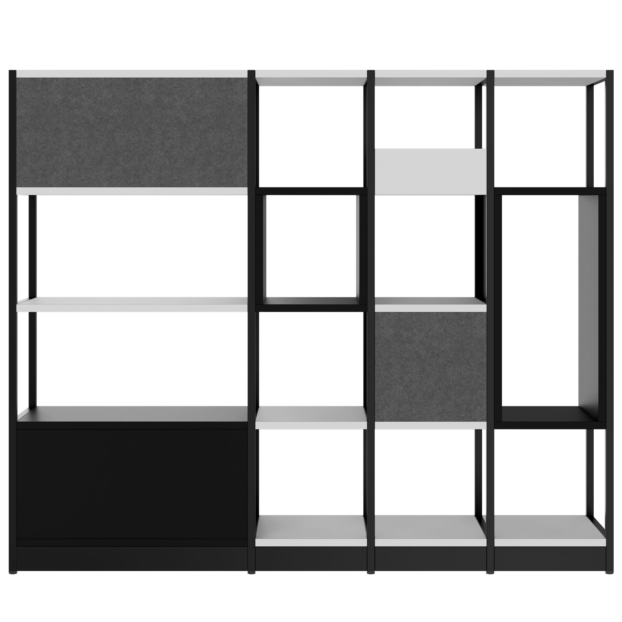 ATELLA Regalschrank | 4 OH, 1960 x 1635 mm, Perlgrau - 4 Main Image