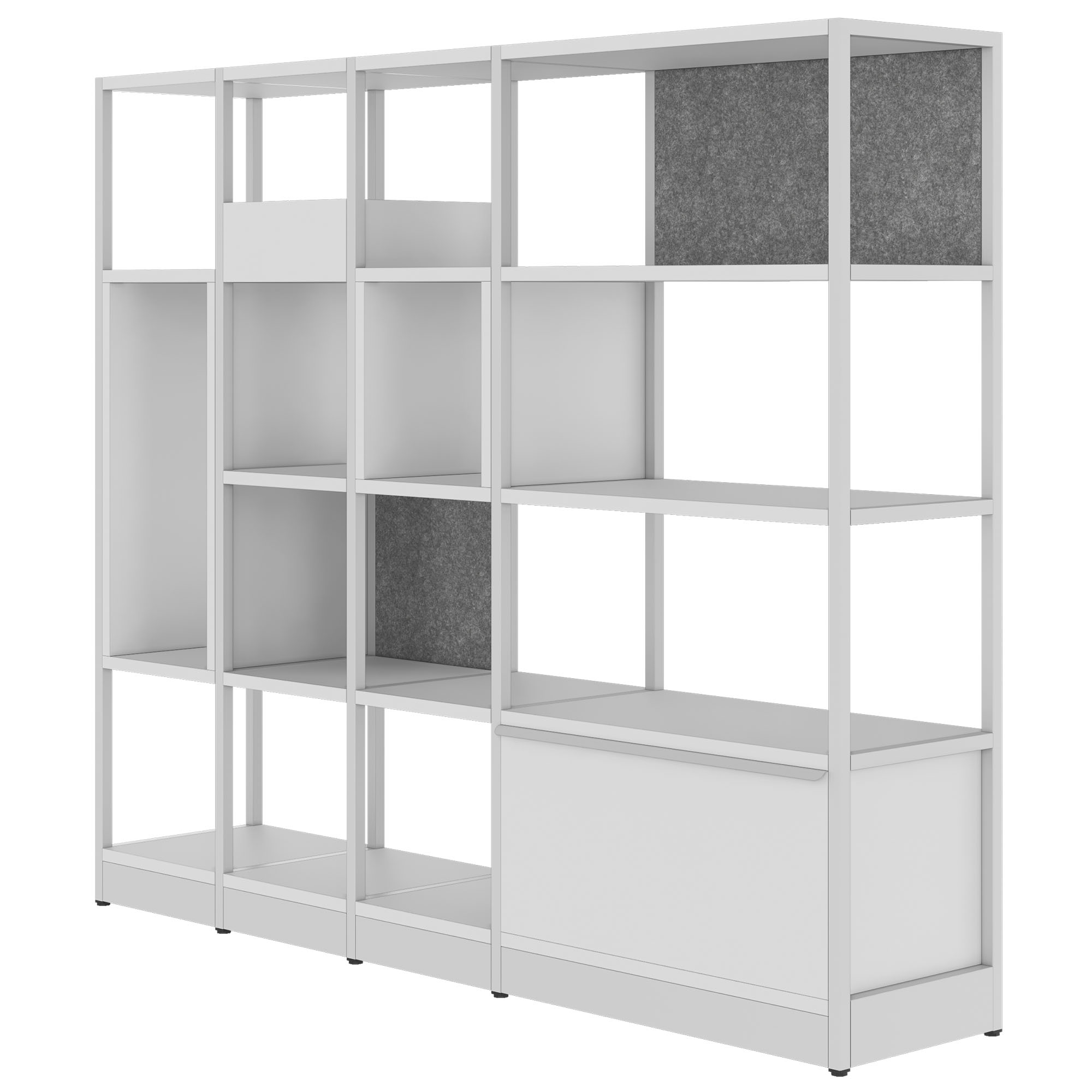 ATELLA shelf cabinet | 4 OH, 1960 x 1635 mm, pearl gray - 3 Main Image