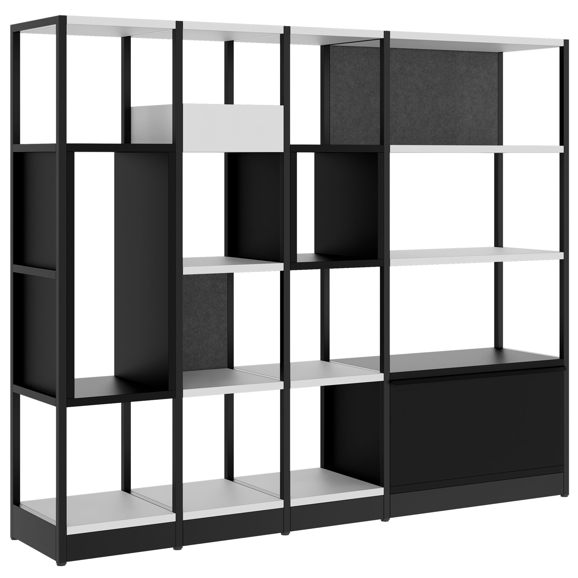 ATELLA Regalschrank | 4 OH, 1960 x 1635 mm, Perlgrau - 1 Main Image