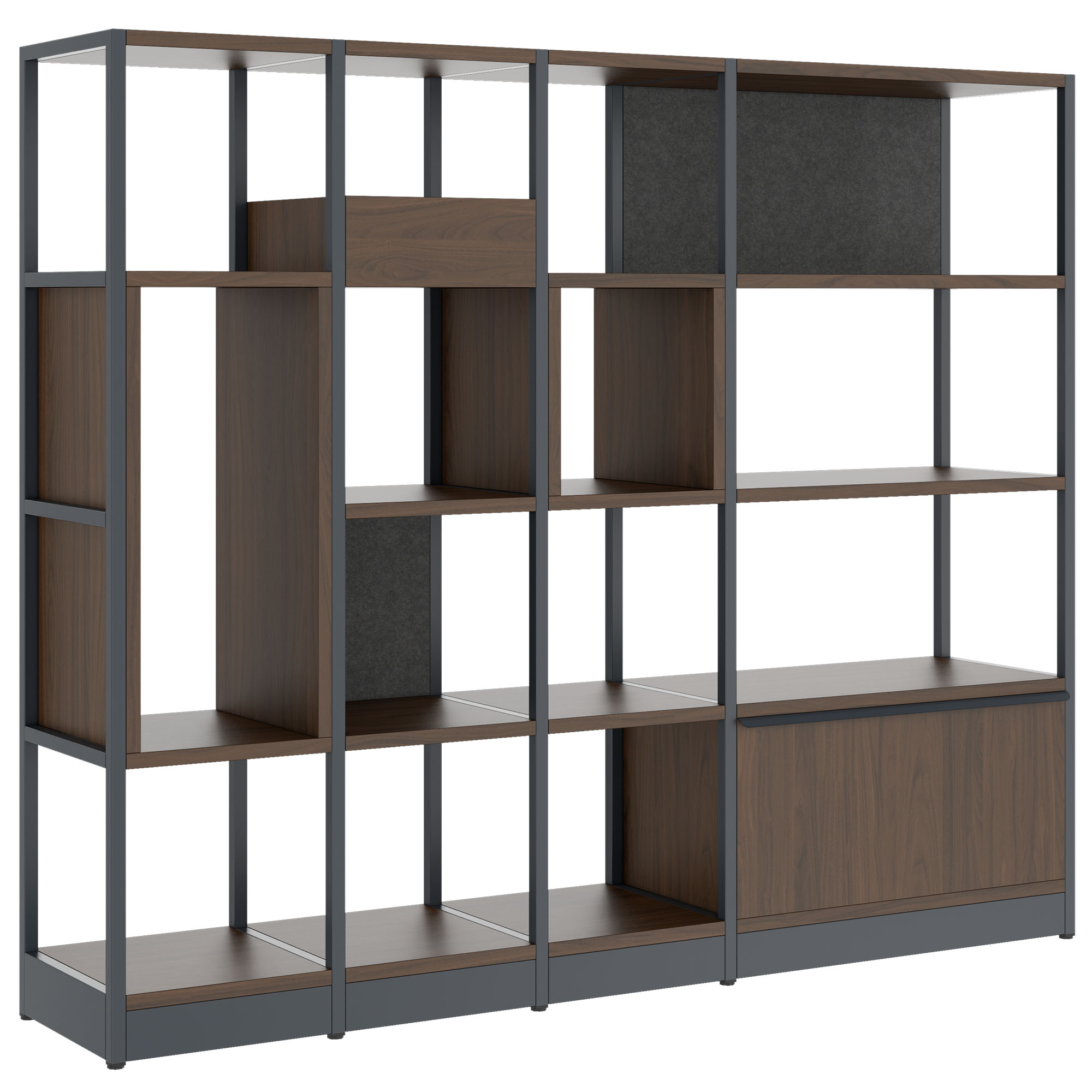 ATELLA Regalschrank | 4 OH, 1960 x 1635 mm, Nussbaum - 1 Main Image