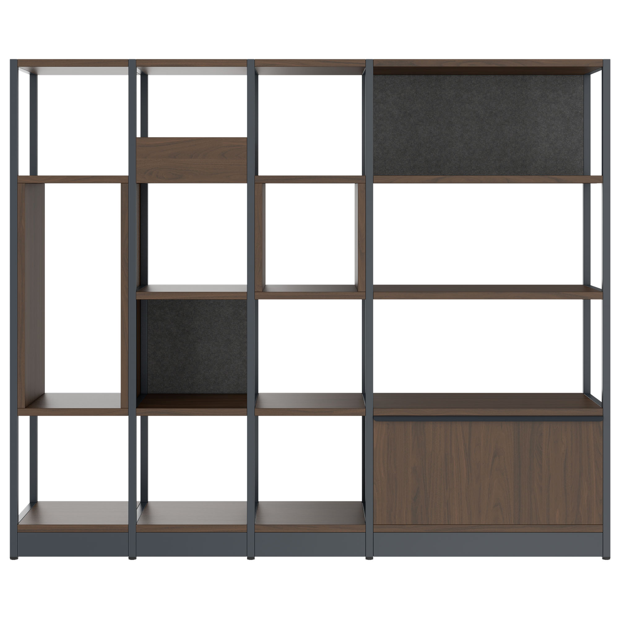 ATELLA Regalschrank | 4 OH, 1960 x 1635 mm, Nussbaum - 2 Main Image