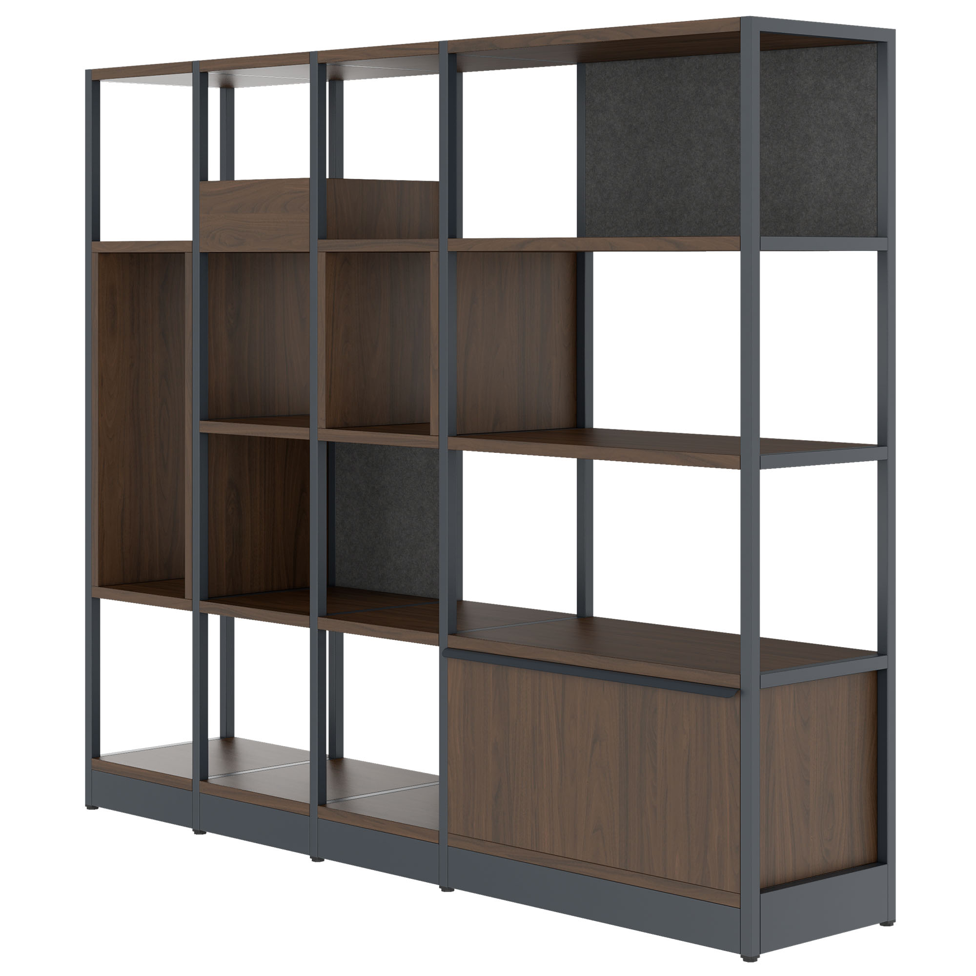 ATELLA Regalschrank | 4 OH, 1960 x 1635 mm, Nussbaum - 3 Main Image