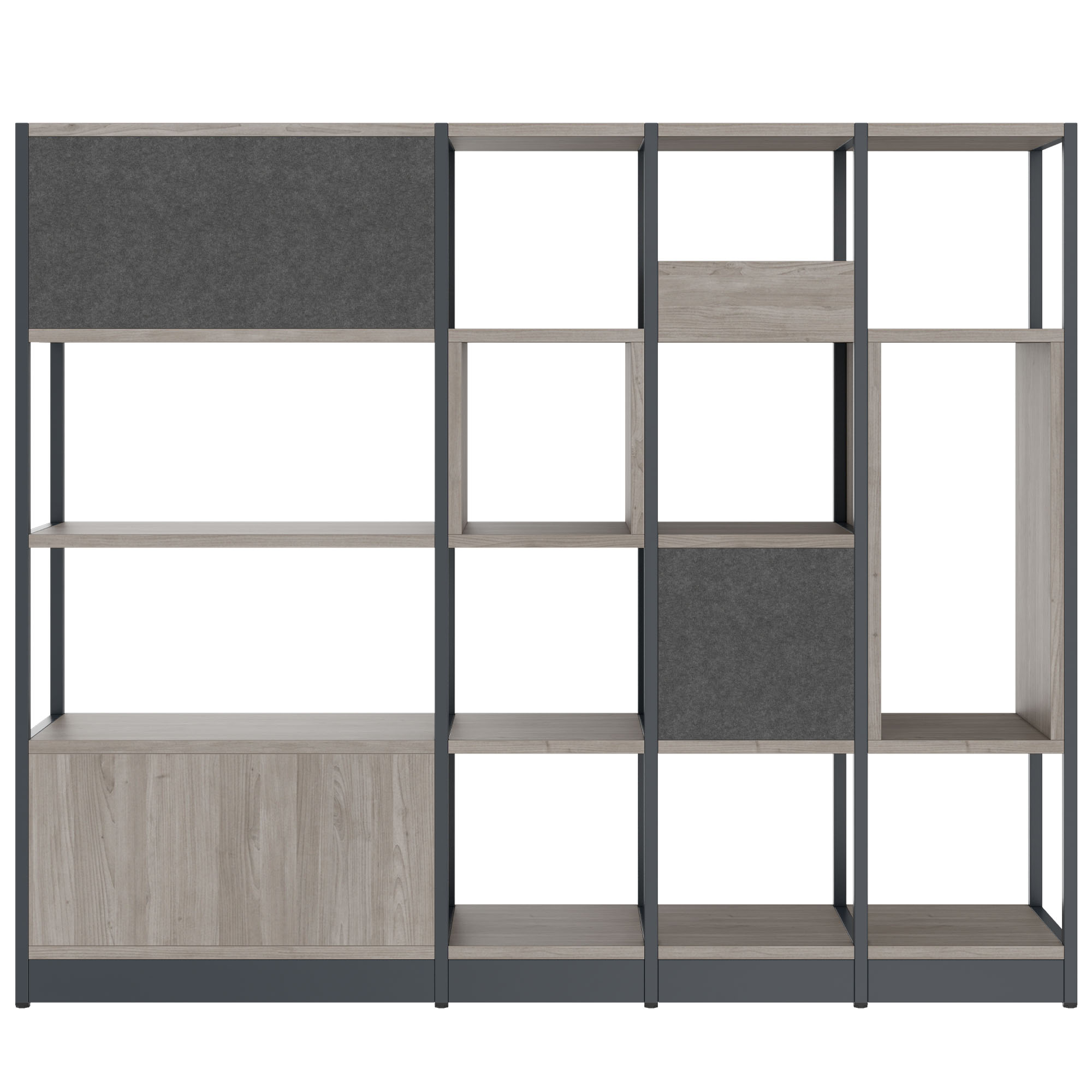 ATELLA shelf cabinet | 4 OH, 1960 x 1635 mm, gray northern oak - 4 Main Image