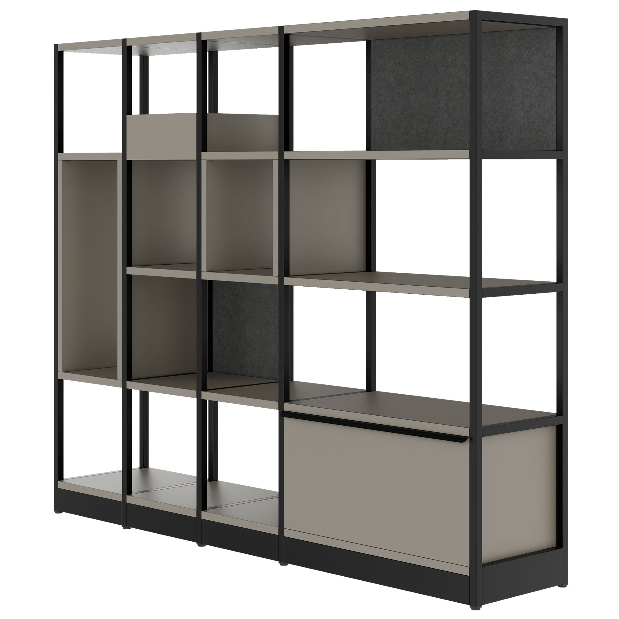 ATELLA shelf cabinet | 4 OH, 1960 x 1635 mm, Cubanite gray - 3 Main Image
