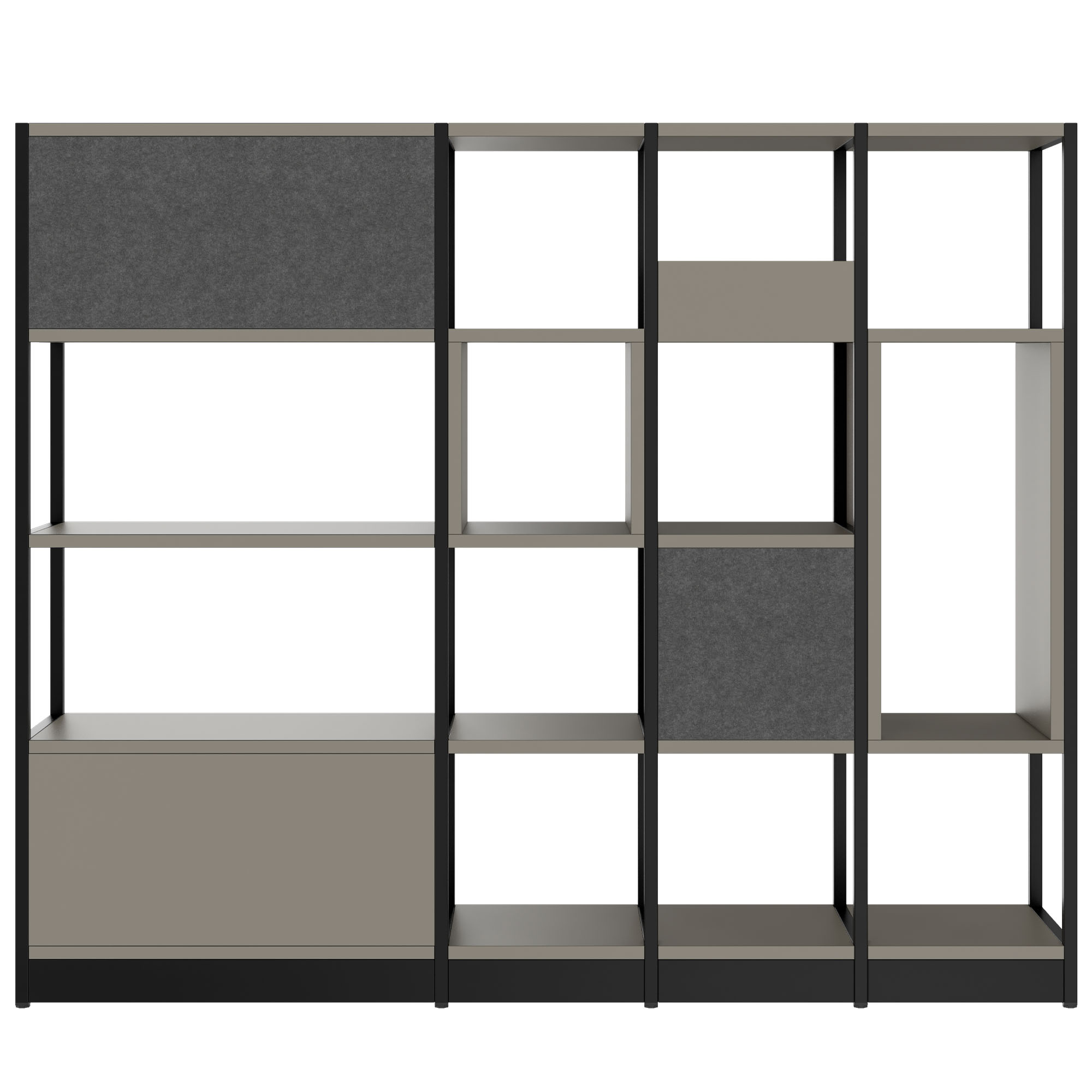 ATELLA shelf cabinet | 4 OH, 1960 x 1635 mm, Cubanite gray - 4 Main Image
