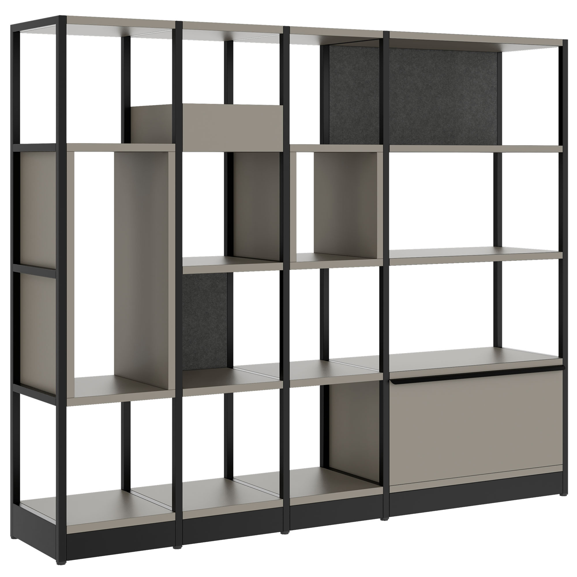 ATELLA shelf cabinet | 4 OH, 1960 x 1635 mm, Cubanite gray - 1 Main Image