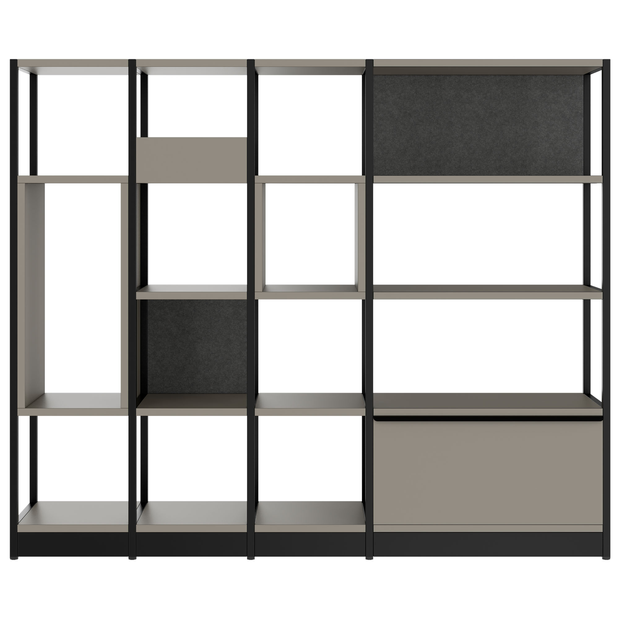 ATELLA shelf cabinet | 4 OH, 1960 x 1635 mm, Cubanite gray - 2 Main Image