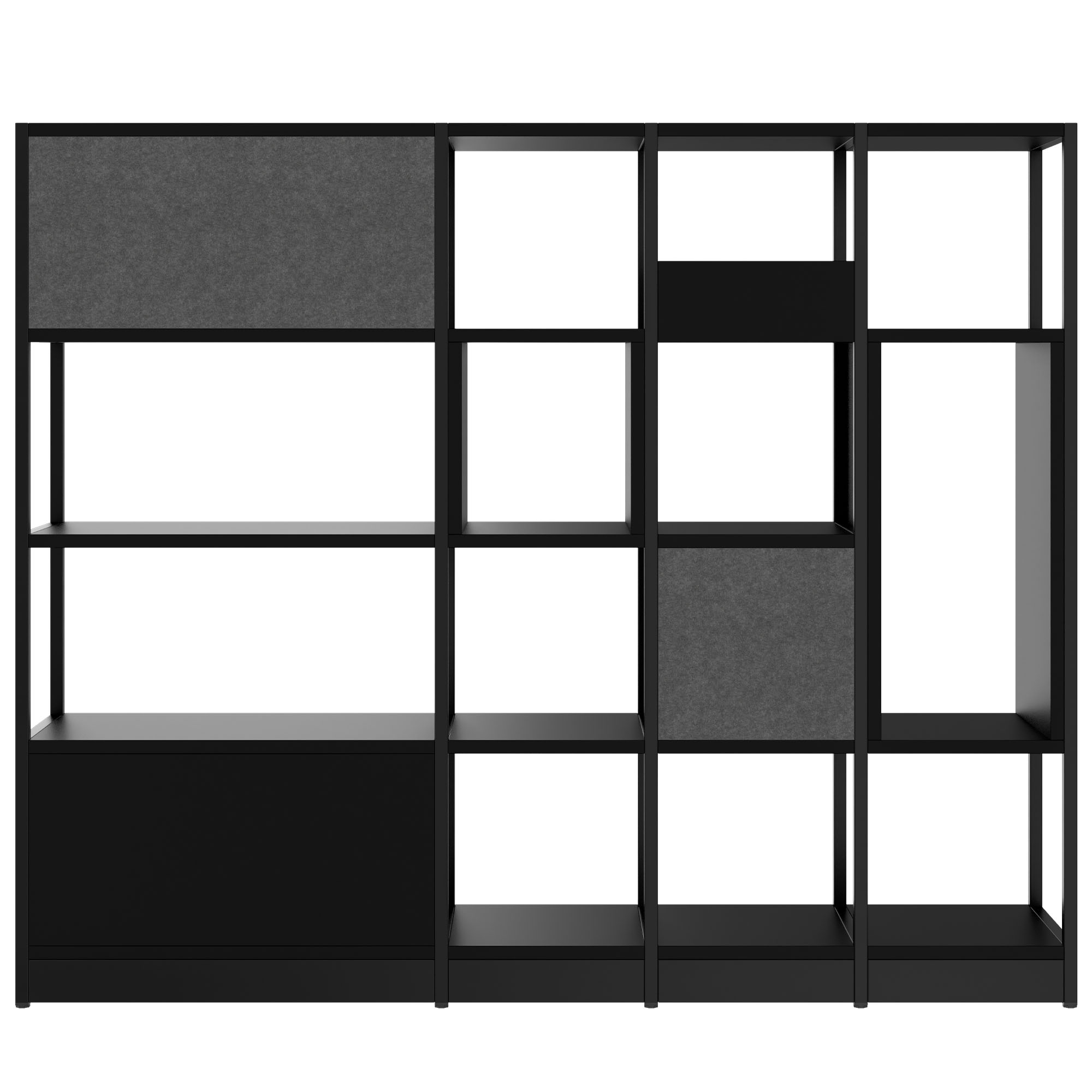 ATELLA shelf cabinet | 4 OH, 1960 x 1635 mm, black - 4 Main Image