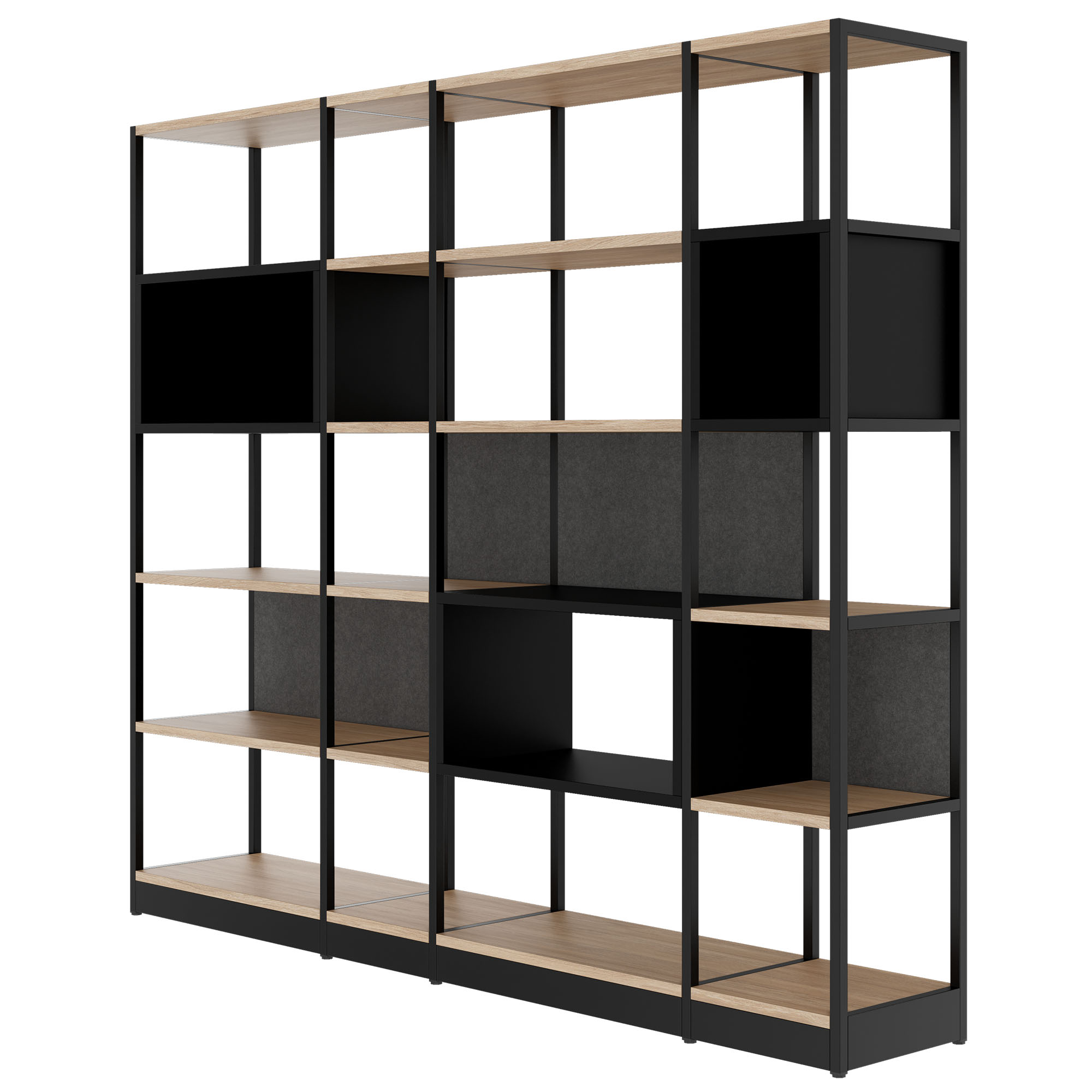 ATELLA Armoire d'étagère | 5 oh, 2350 x 2015 mm, Amber Oak - 3 Main Image