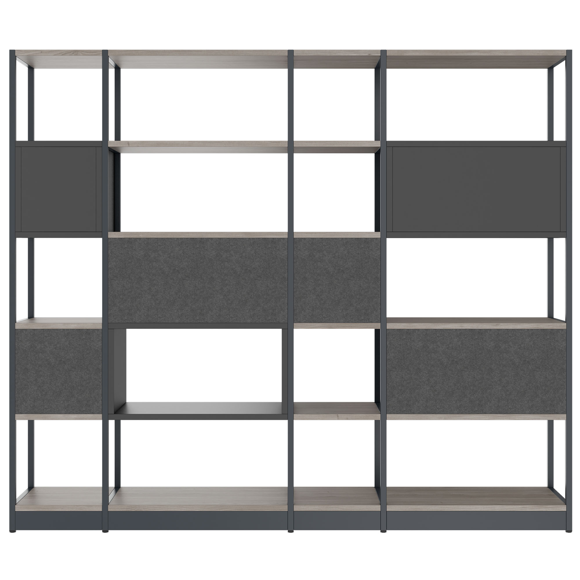 ATELLA shelf cabinet | 5 OH, 2350 x 2015 mm, gray northern oak - 4 Main Image