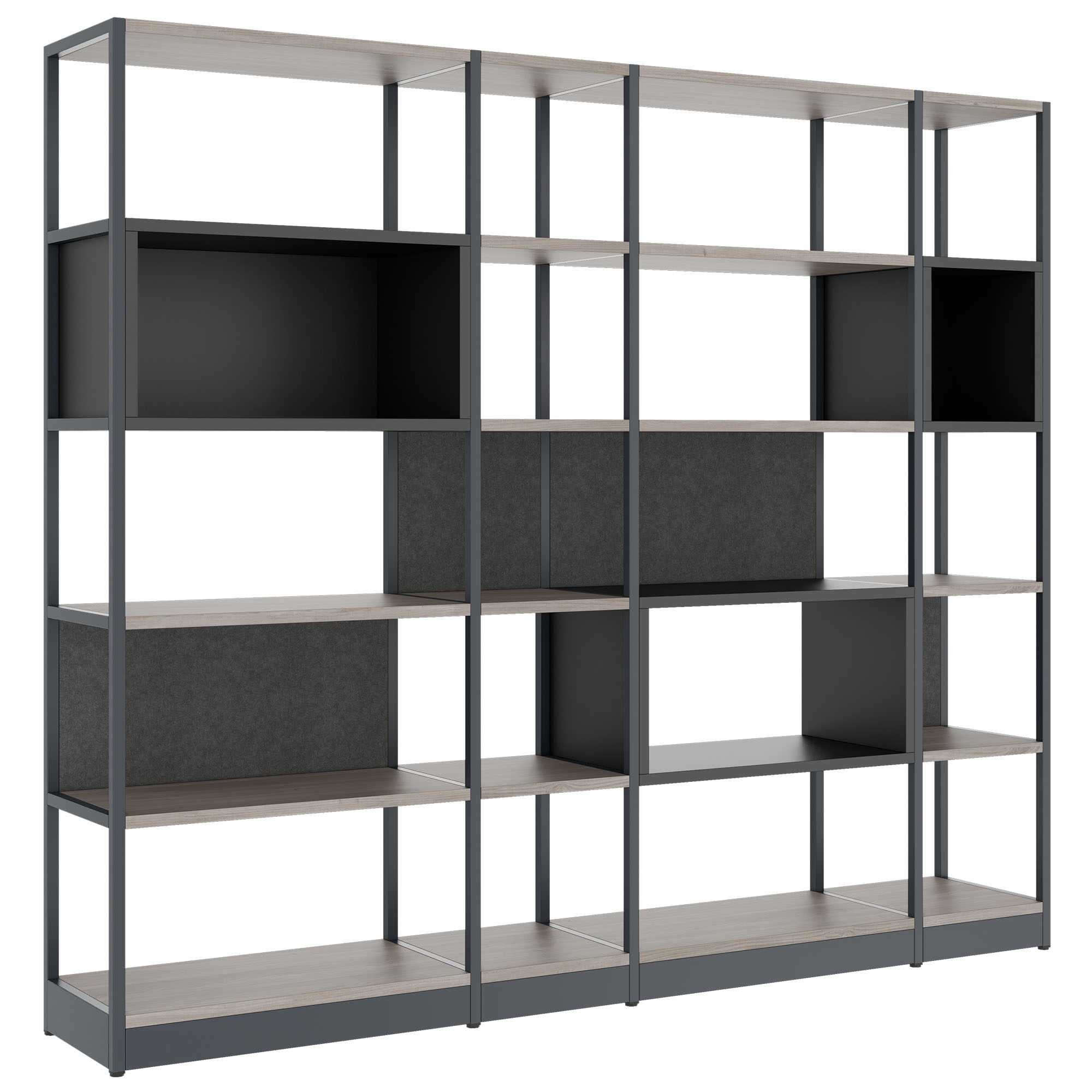 ATELLA shelf cabinet | 5 OH, 2350 x 2015 mm, gray northern oak - 1 Main Image