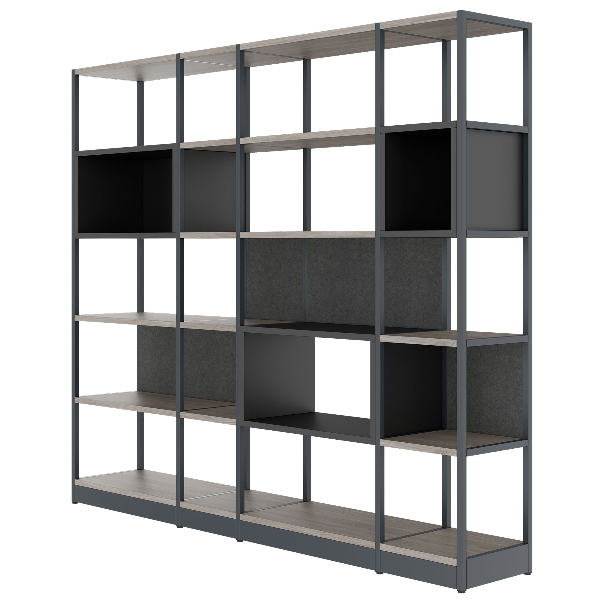 ATELLA shelf cabinet | 5 OH, 2350 x 2015 mm, gray northern oak - 3 Main Image