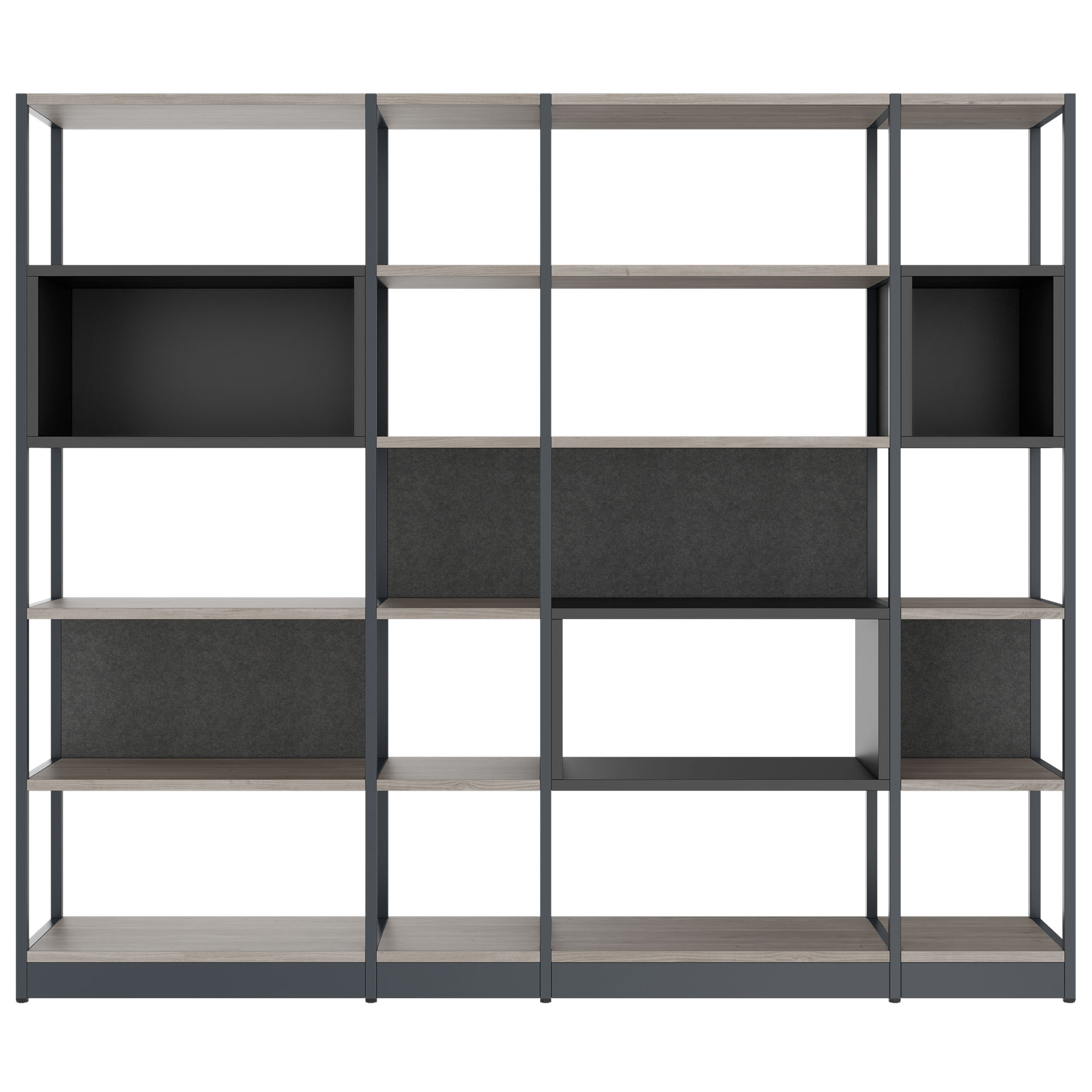 ATELLA shelf cabinet | 5 OH, 2350 x 2015 mm, gray northern oak - 2 Main Image