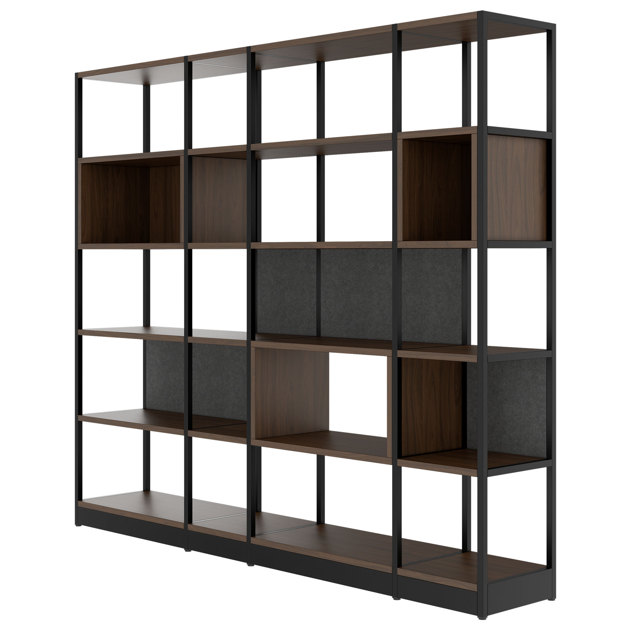 ATELLA shelf cabinet | 5 OH, 2350 x 2015 mm, walnut - 3 Main Image