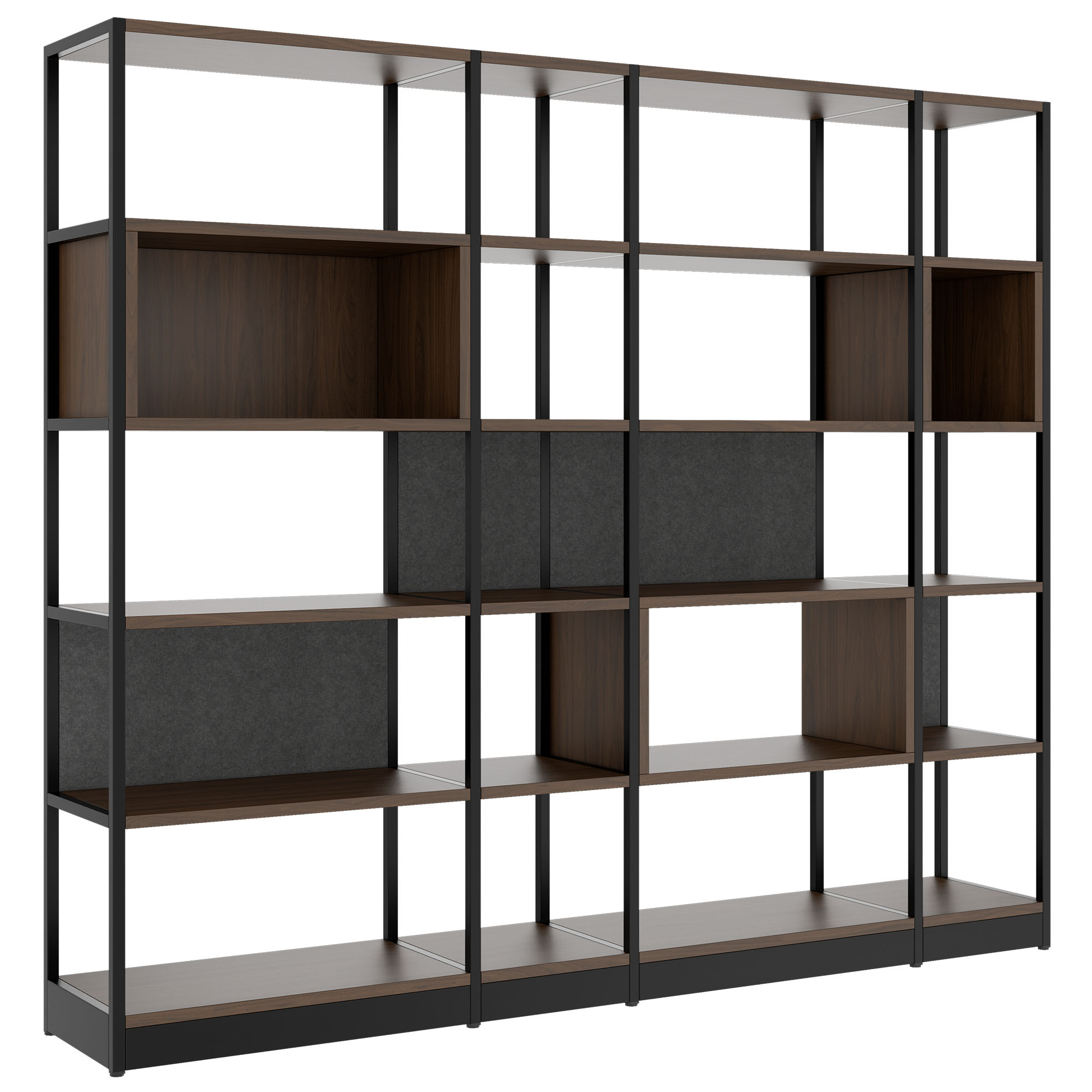 ATELLA shelf cabinet | 5 OH, 2350 x 2015 mm, walnut - 1 Main Image
