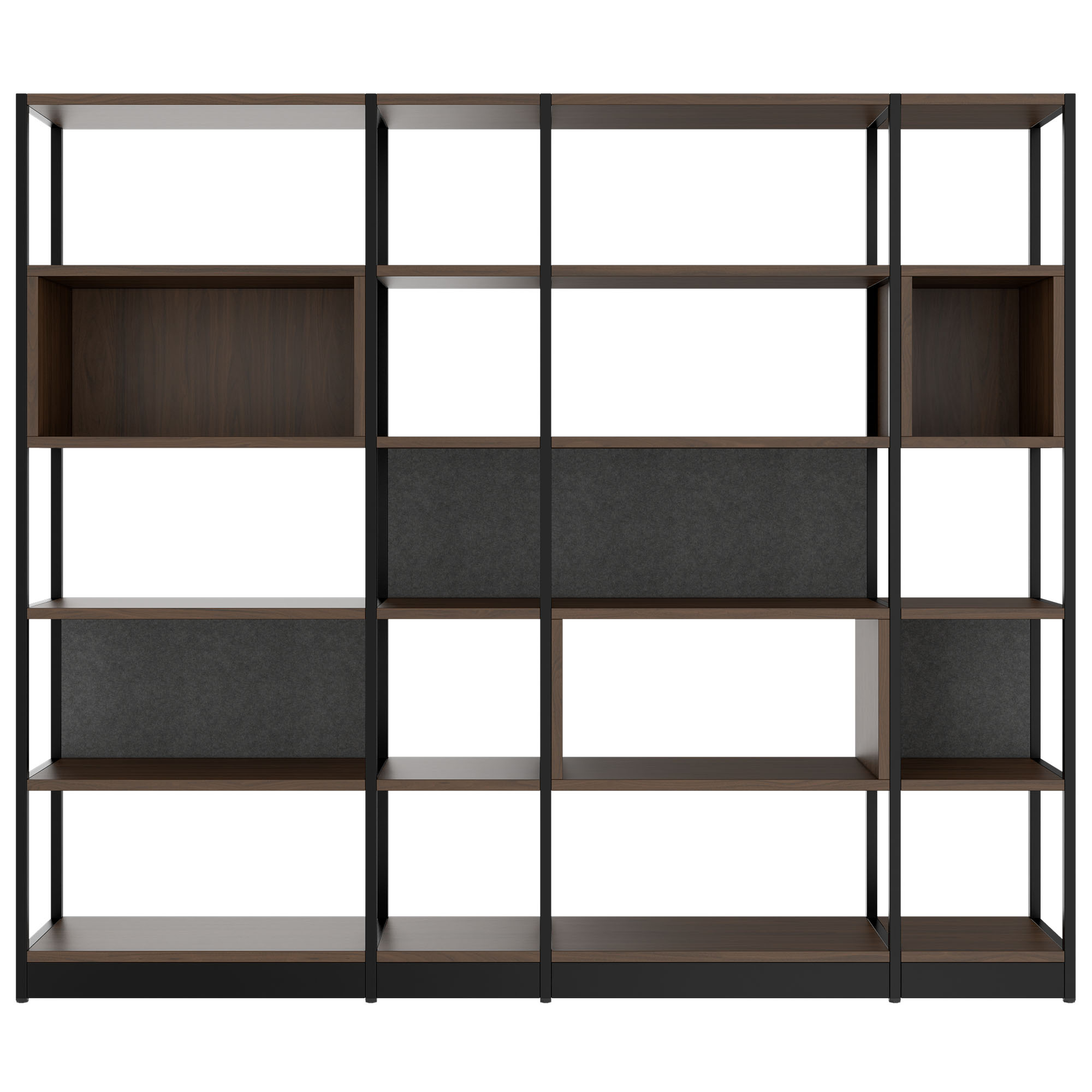 ATELLA shelf cabinet | 5 OH, 2350 x 2015 mm, walnut - 2 Main Image