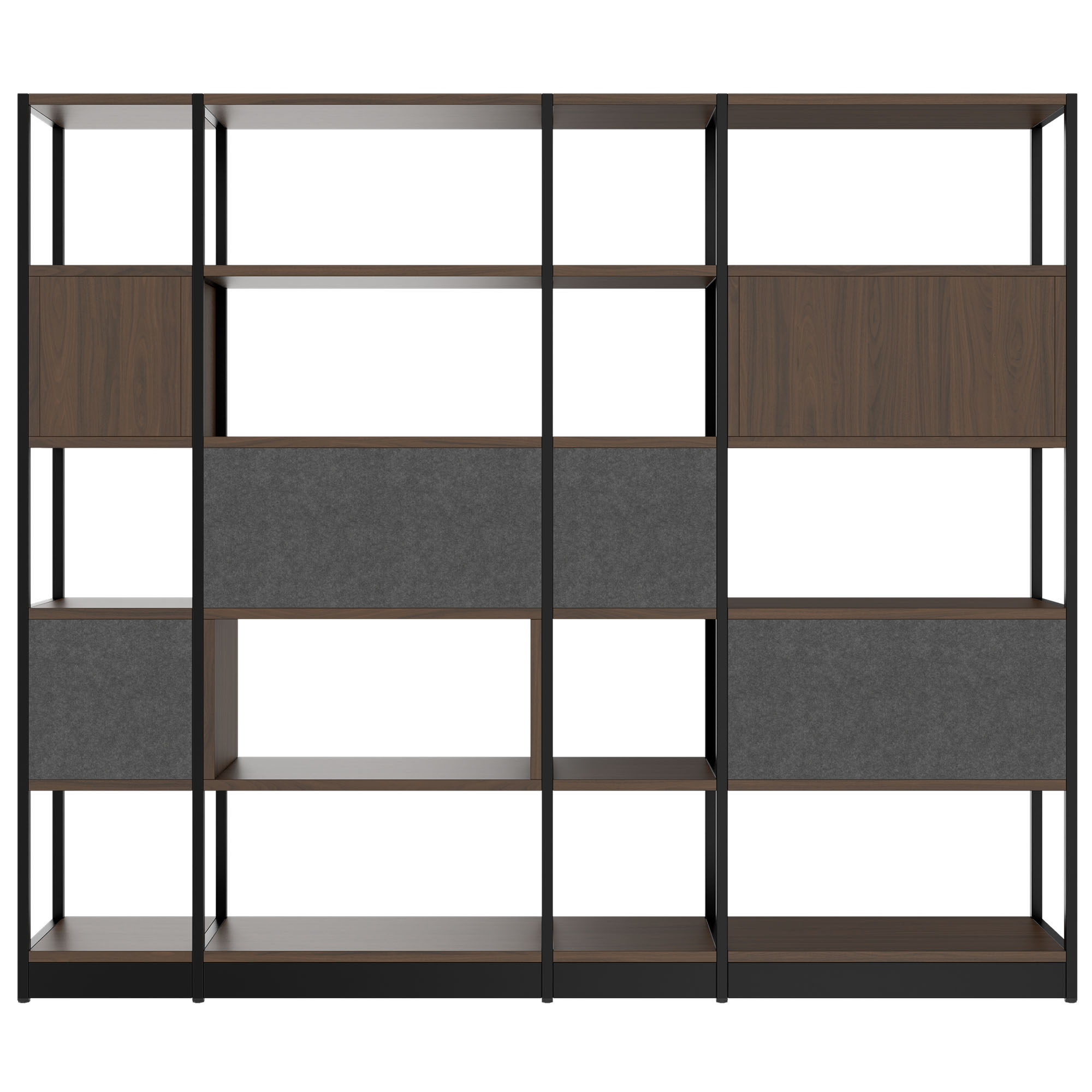 ATELLA shelf cabinet | 5 OH, 2350 x 2015 mm, walnut - 4 Main Image