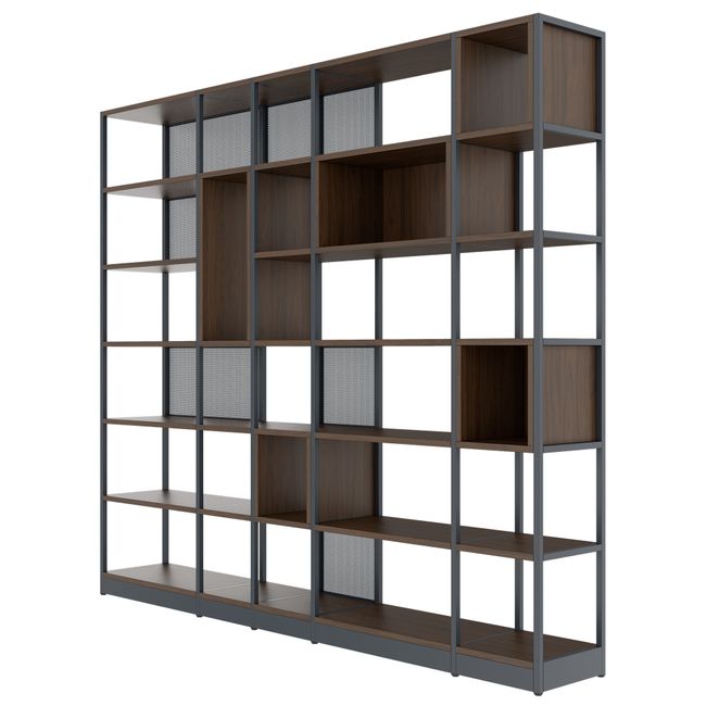 ATELLA Regalschrank | 6 OH, 2736 x 2395 mm, Nussbaum