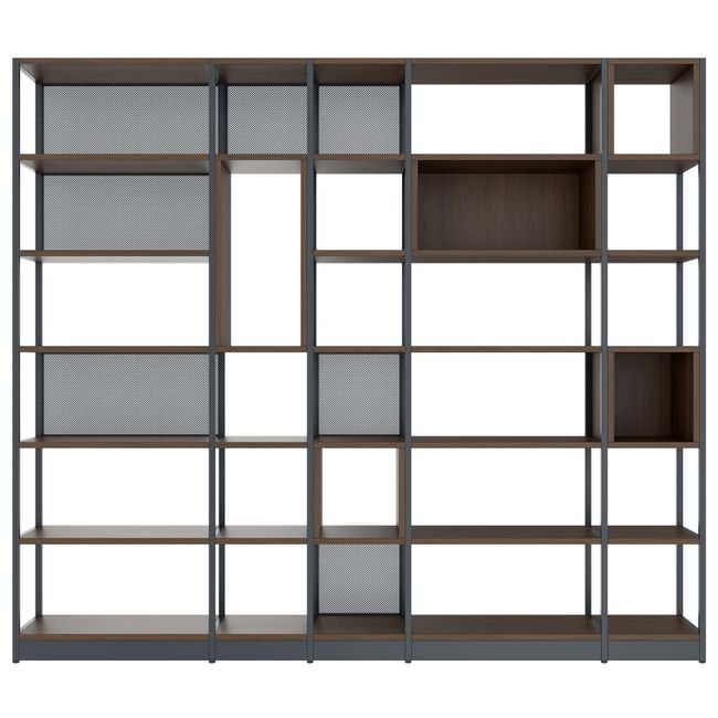 ATELLA Regalschrank | 6 OH, 2736 x 2395 mm, Nussbaum