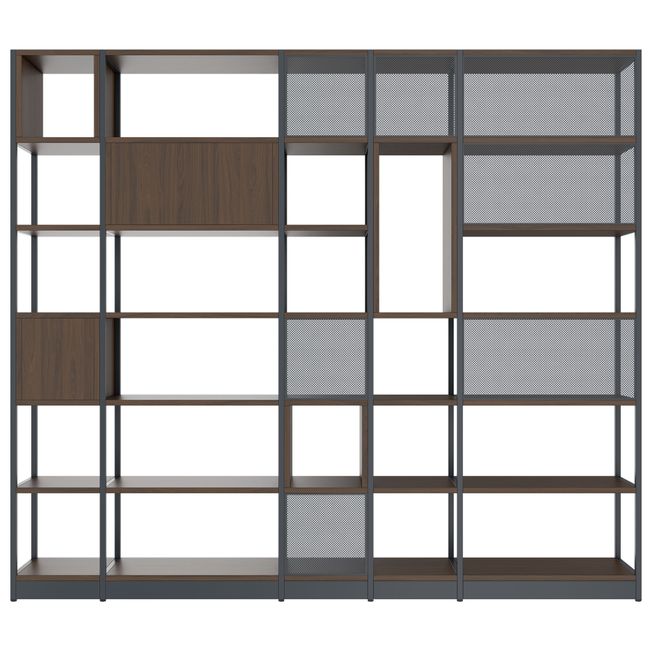 ATELLA Regalschrank | 6 OH, 2736 x 2395 mm, Nussbaum