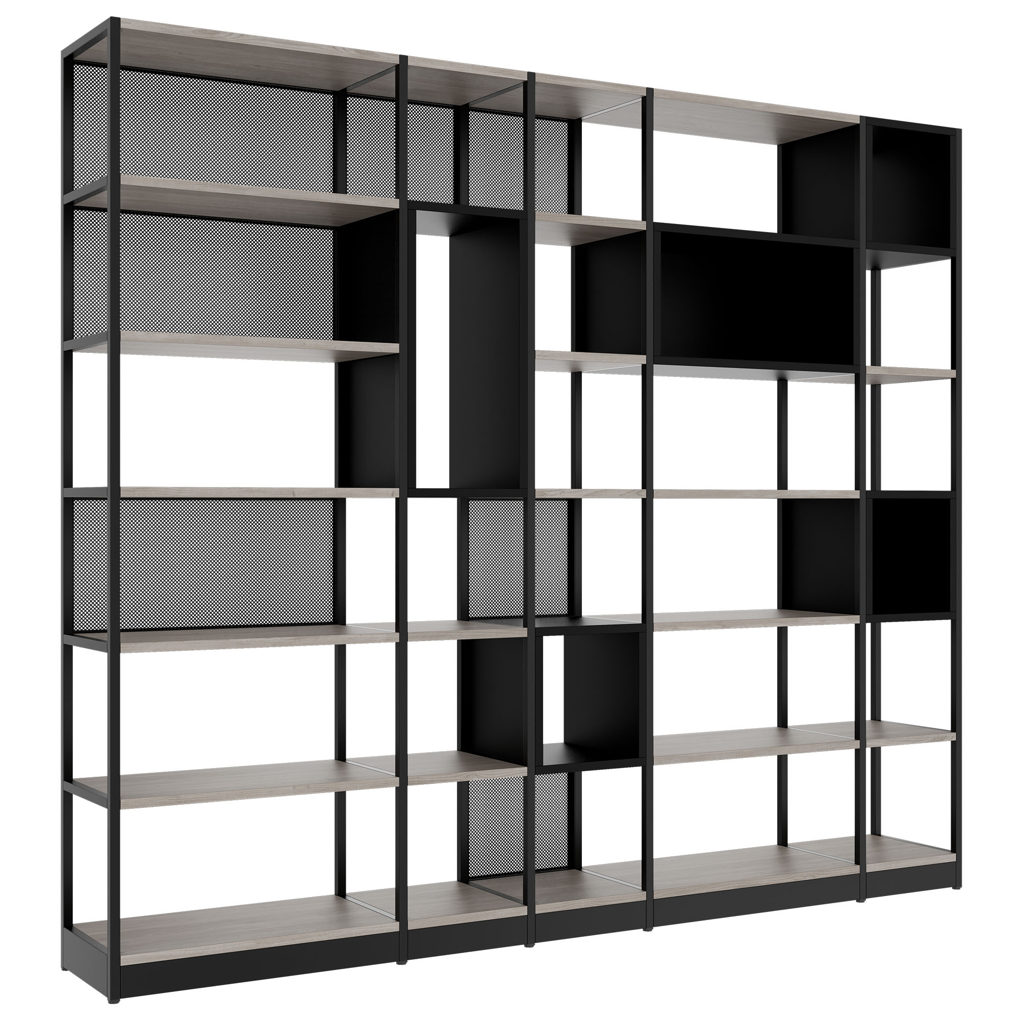 ATELLA shelf cabinet | 6 OH, 2736 x 2395 mm, gray northern oak - 1 Main Image