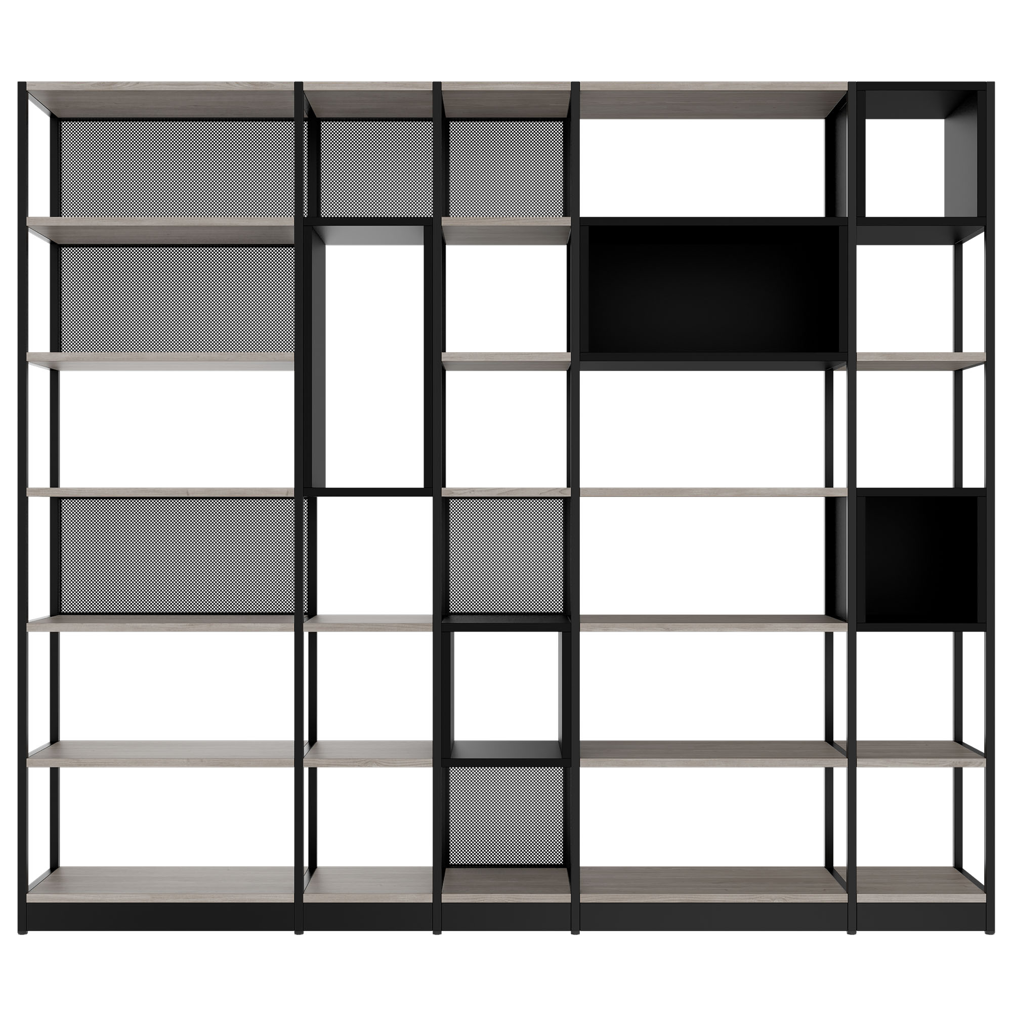 ATELLA shelf cabinet | 6 OH, 2736 x 2395 mm, gray northern oak - 2 Main Image