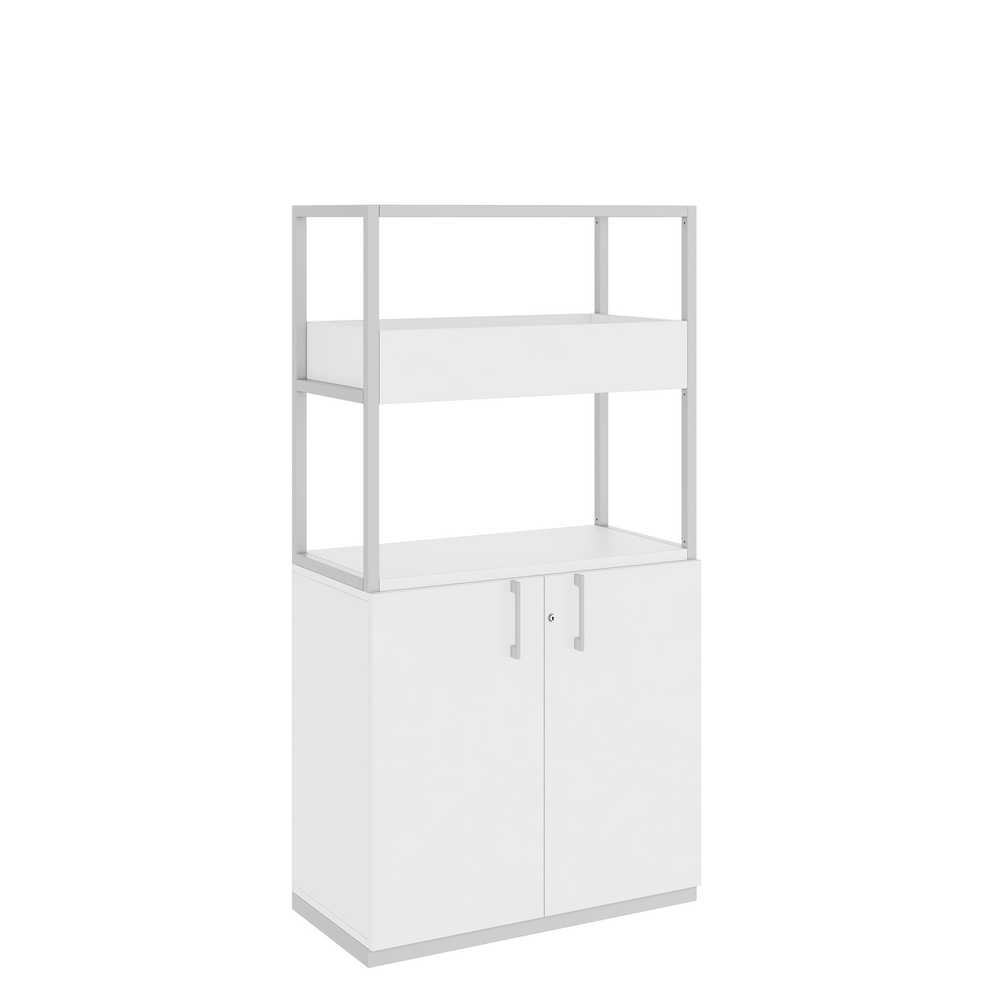 CHOICE Regalschrank | 4 OH, 800 x 1545 mm, Blumenkasten, Weiss - 1 Main Image