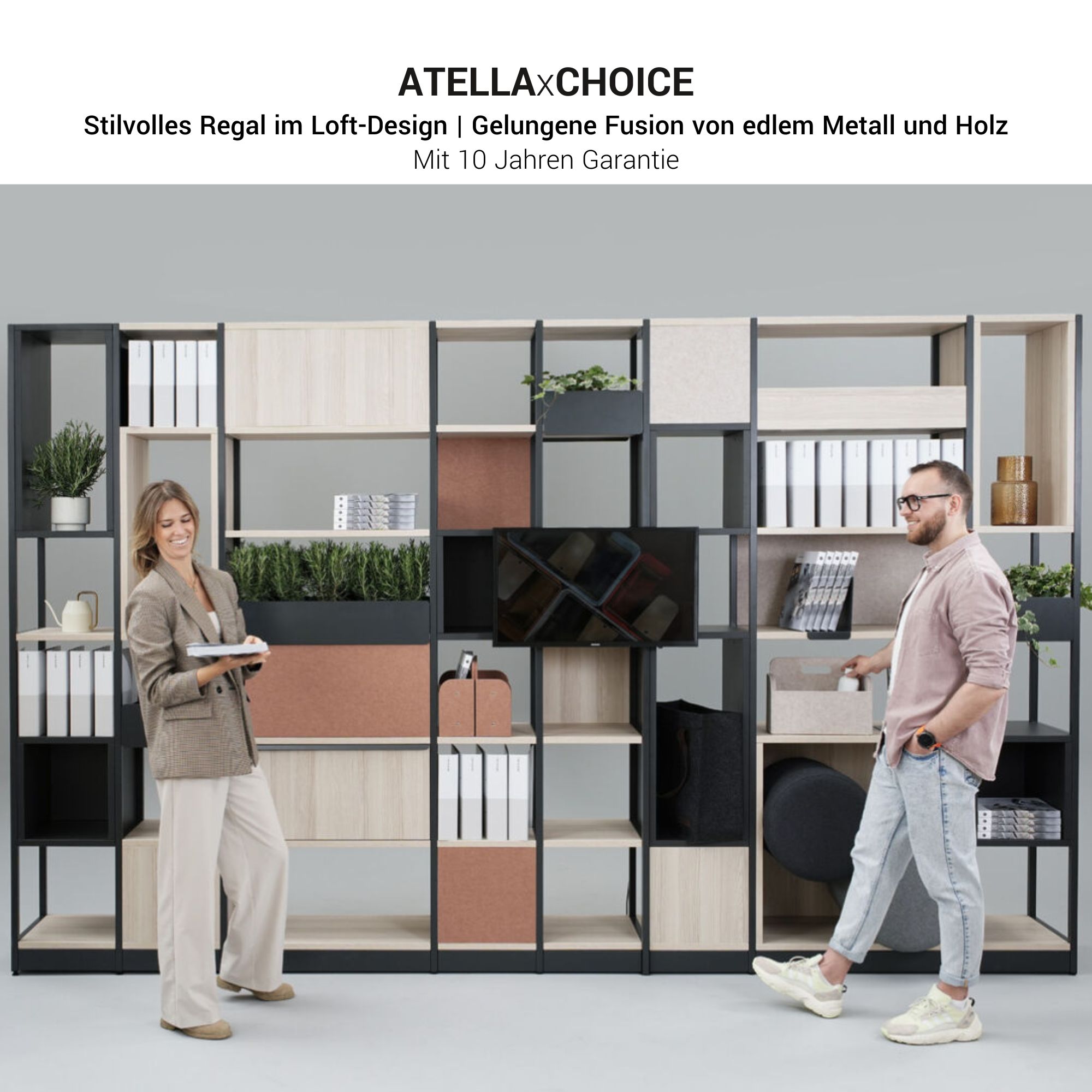 CHOICE Regalschrank | 4 OH, 800 x 1545 mm, Blumenkasten, Weiss - 4 Main Image