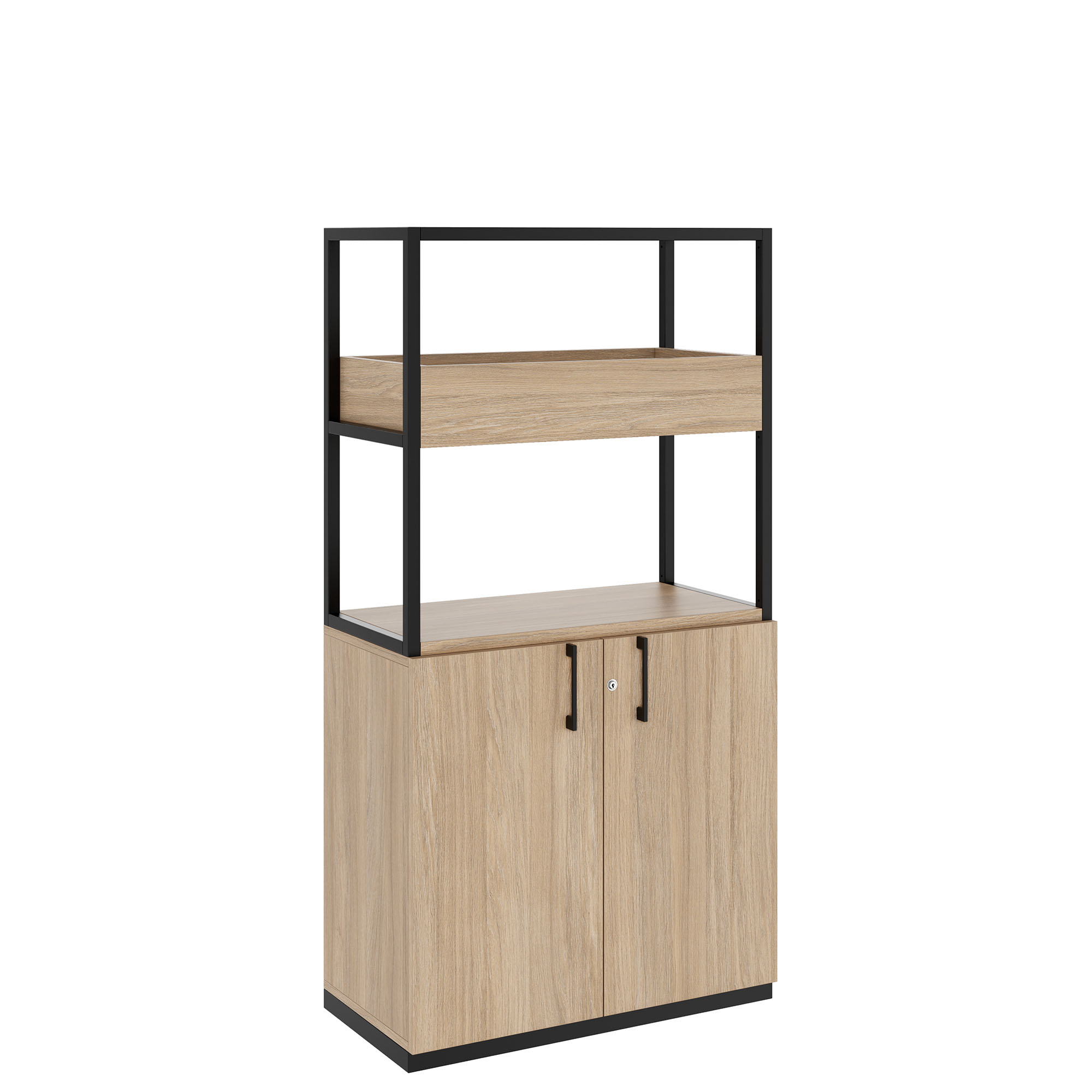CHOICE Regalschrank | 4 OH, 800 x 1545 mm, Blumenkasten, Bernsteineiche - 1 Main Image