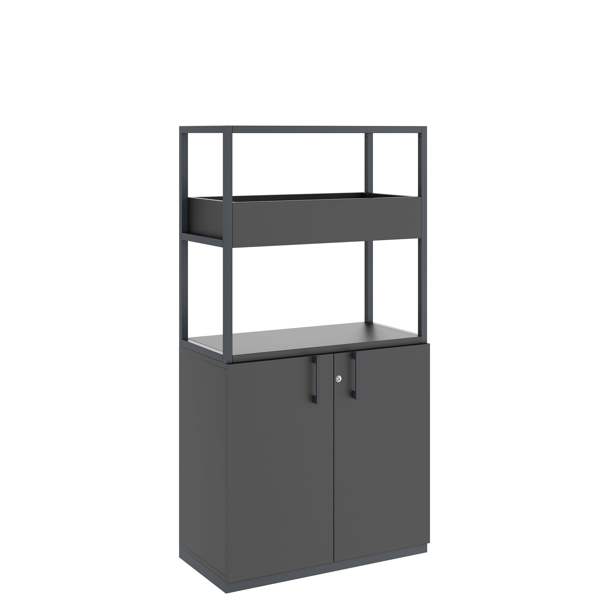 CHOICE Regalschrank | 4 OH, 800 x 1545 mm, Blumenkasten, Anthrazit - 1 Main Image