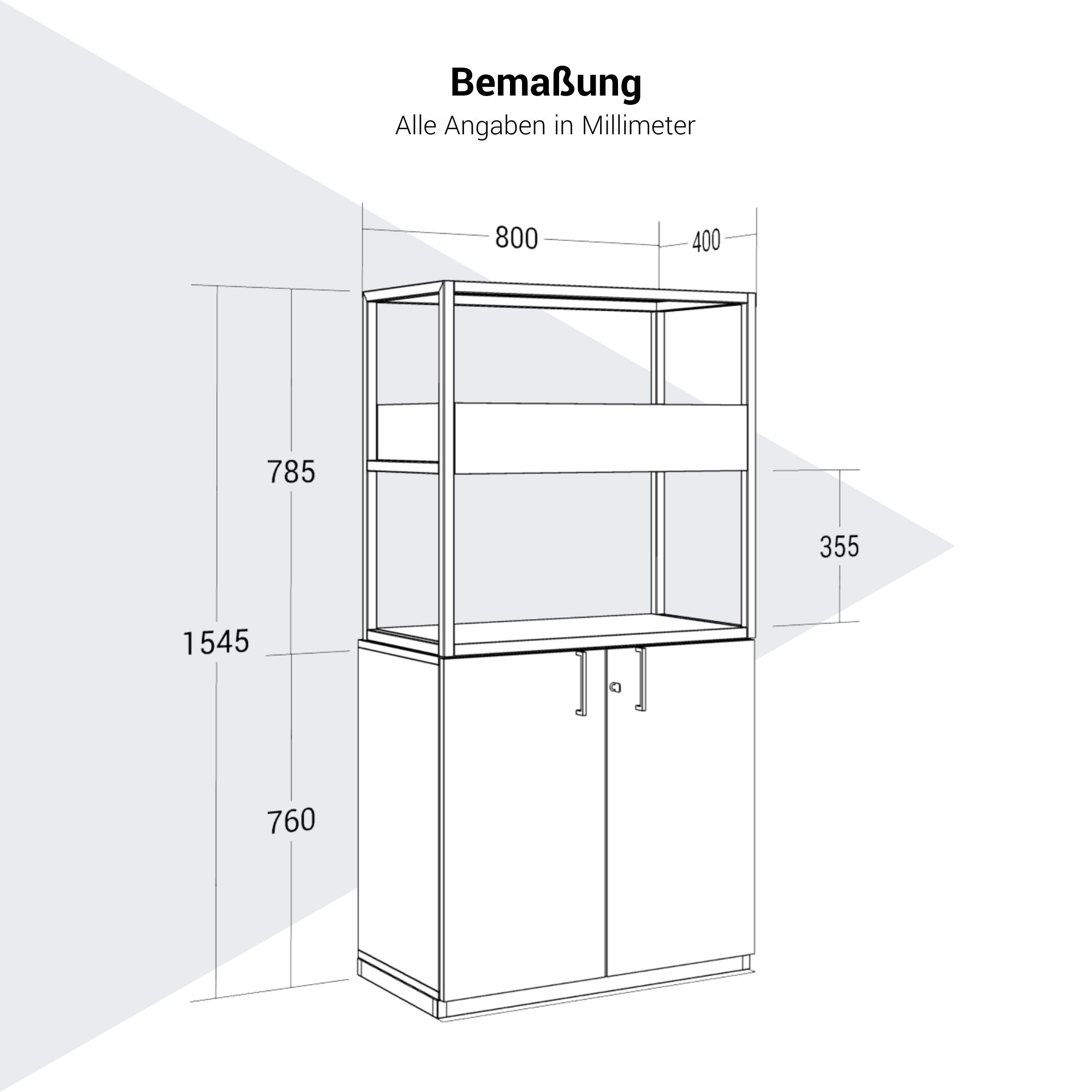 CHOICE Regalschrank | 4 OH, 800 x 1545 mm, Blumenkasten, Anthrazit - 8 Main Image