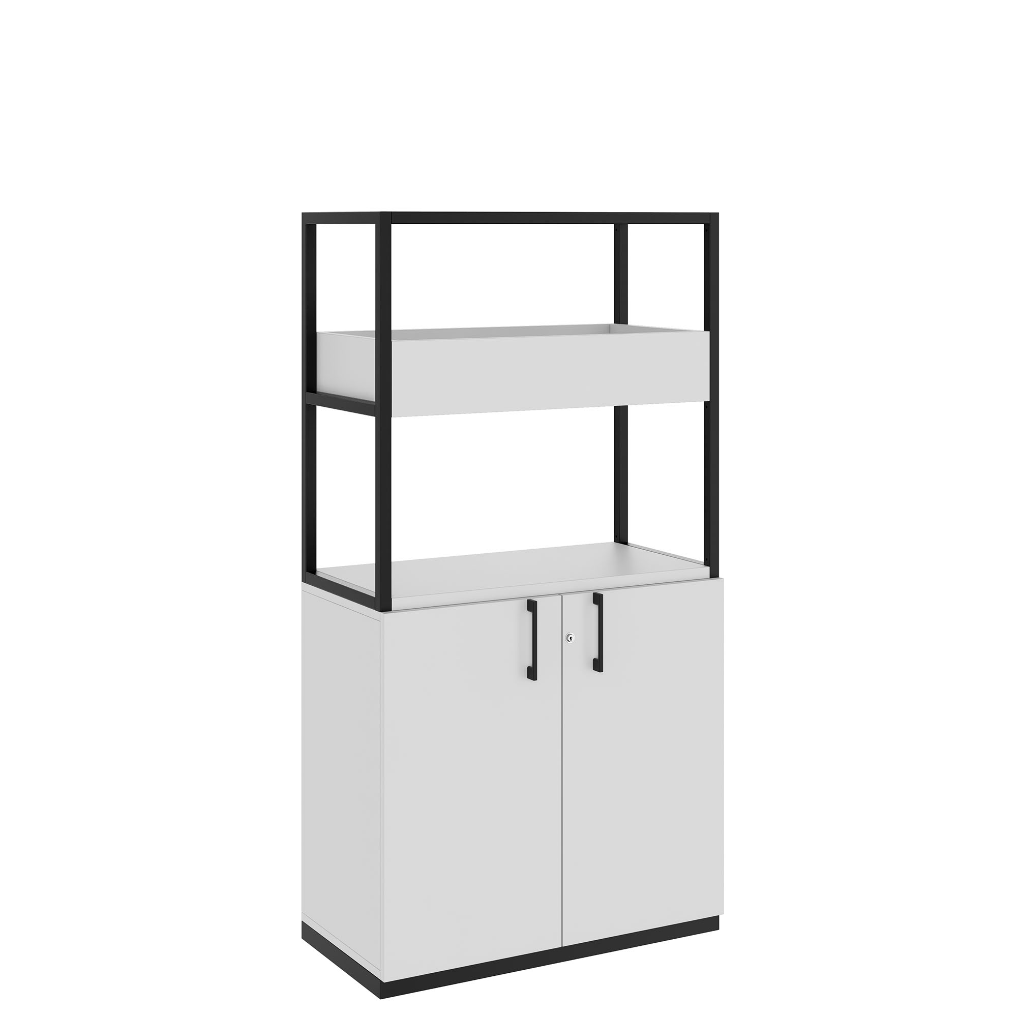 CHOICE Regalschrank | 4 OH, 800 x 1545 mm, Blumenkasten, Perlgrau - 1 Main Image