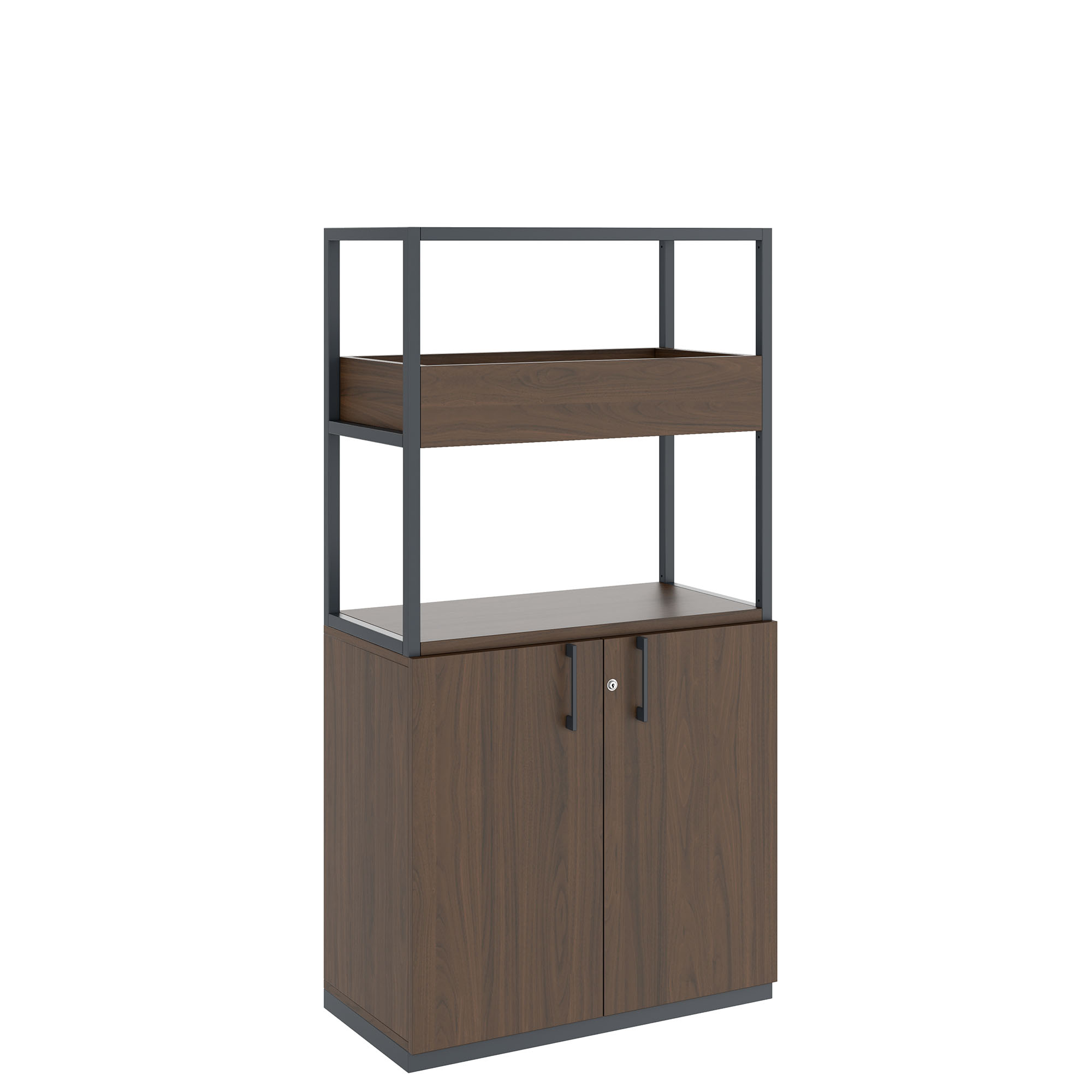 CHOICE Armoire d'étagère | 4 oh, 800 x 1545 mm, boîte à fleurs, noix - 1 Main Image
