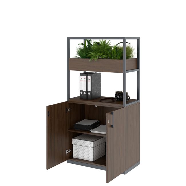 CHOICE Regalschrank | 4 OH, 800 x 1545 mm, Blumenkasten, Nussbaum CHOICE Regalschrank | 4 OH, 800 x 1545 mm, Blumenkasten, Nussbaum