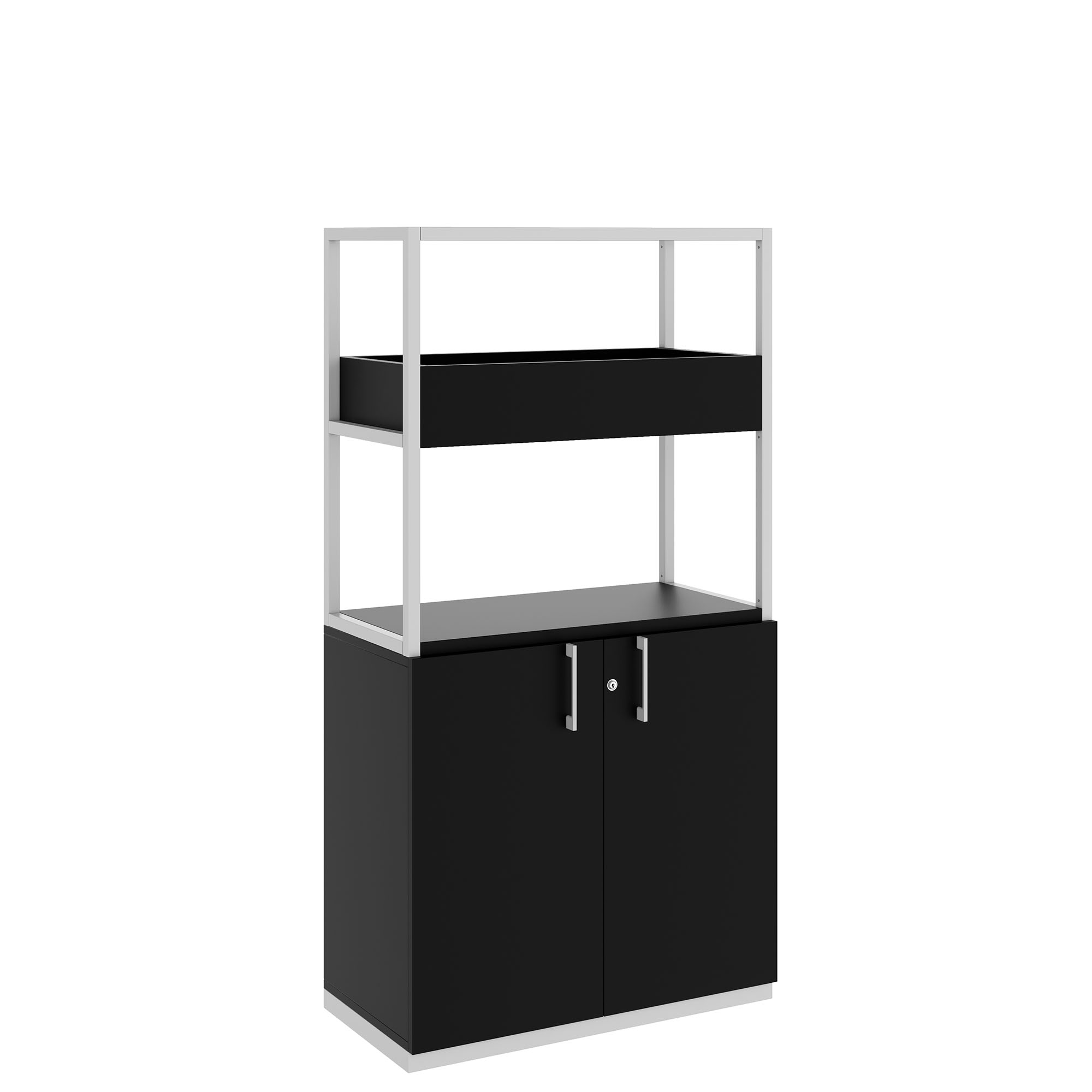 CHOICE Armoire d'étagère | 4 oh, 800 x 1545 mm, boîte à fleurs, noir - 1 Main Image
