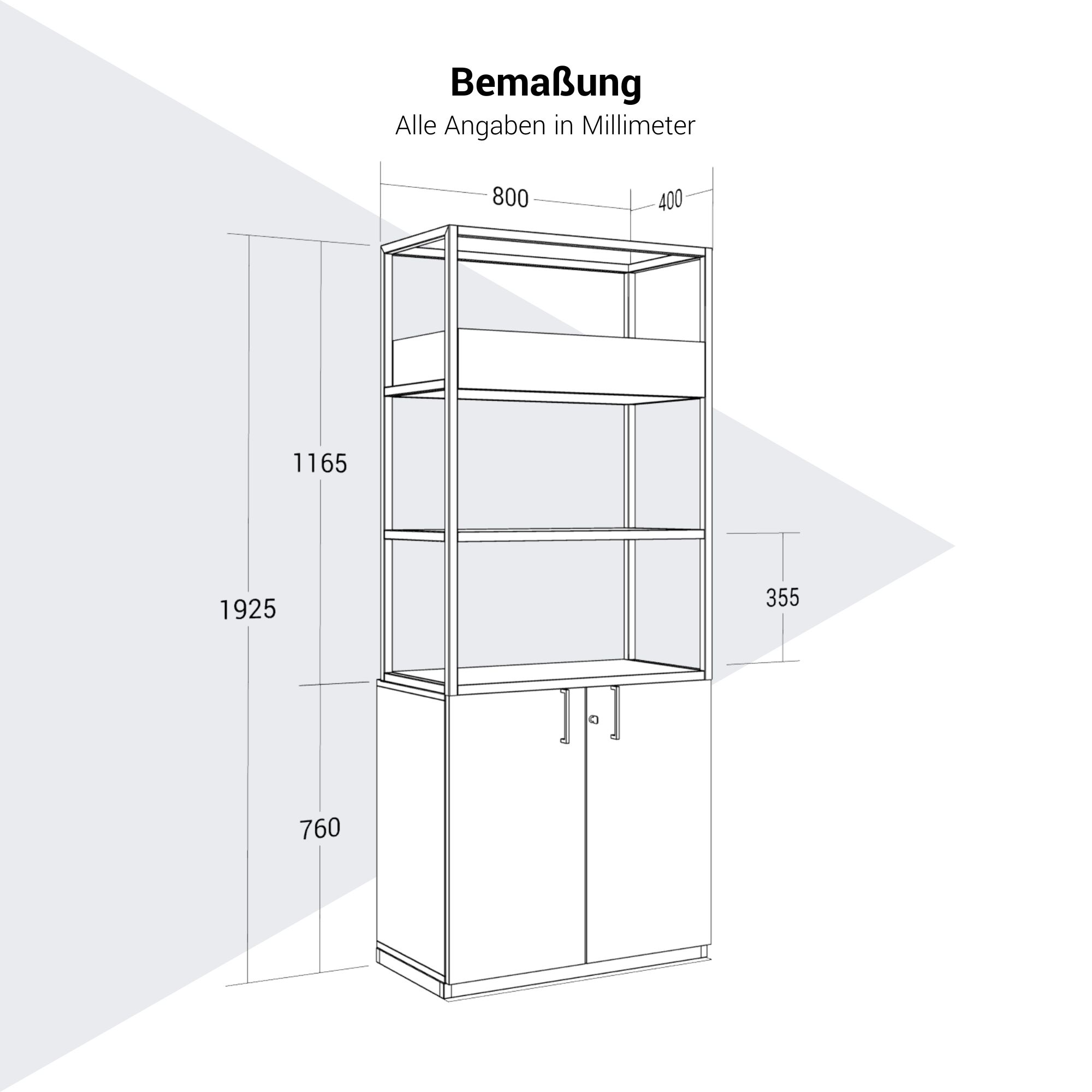 CHOICE Regalschrank | 5 OH, 800 x 1925 mm, Blumenkasten, Weiss - 8 Main Image