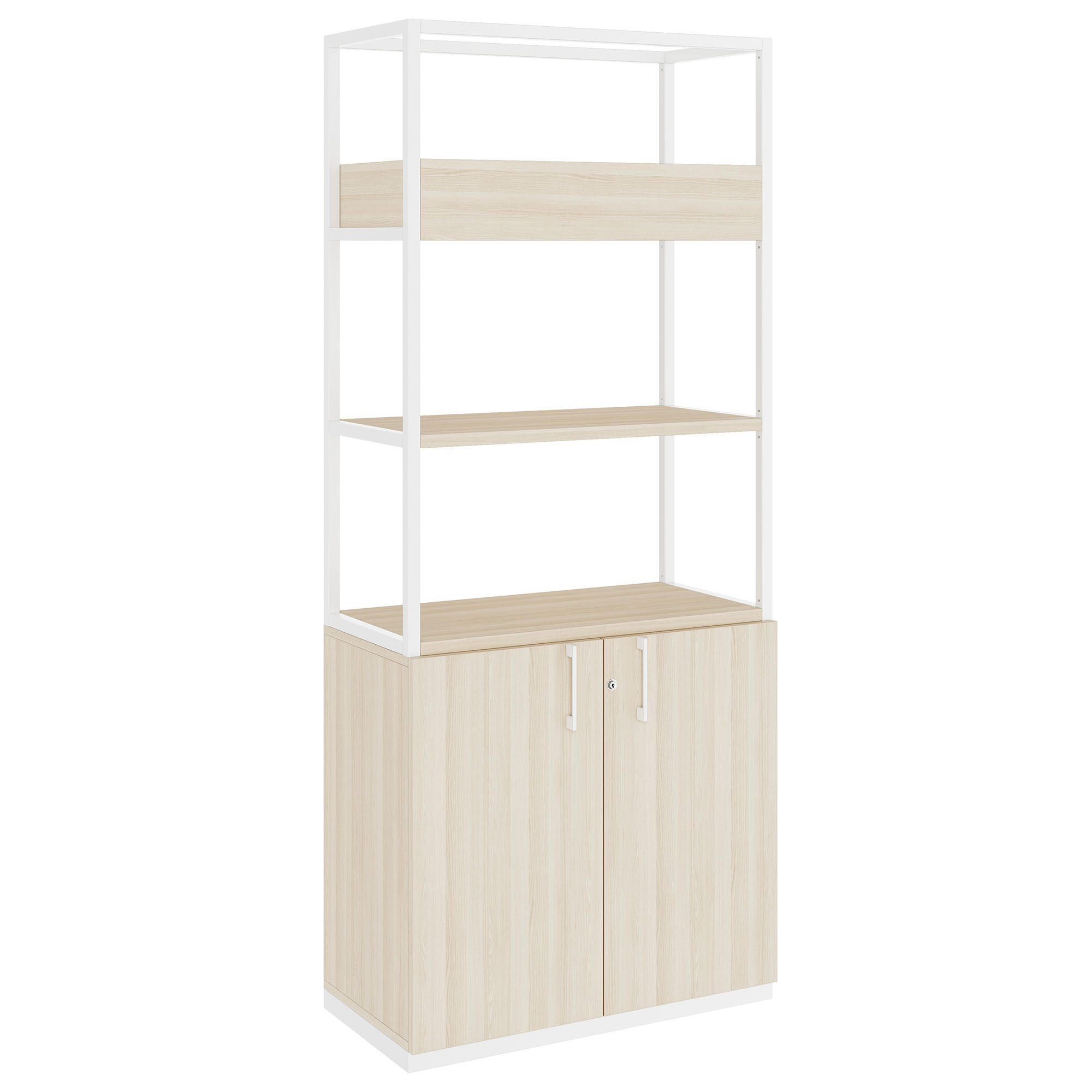 CHOICE shelf cabinet | 5 OH, 800 x 1925 mm, flower box, sand ash - 1 Main Image