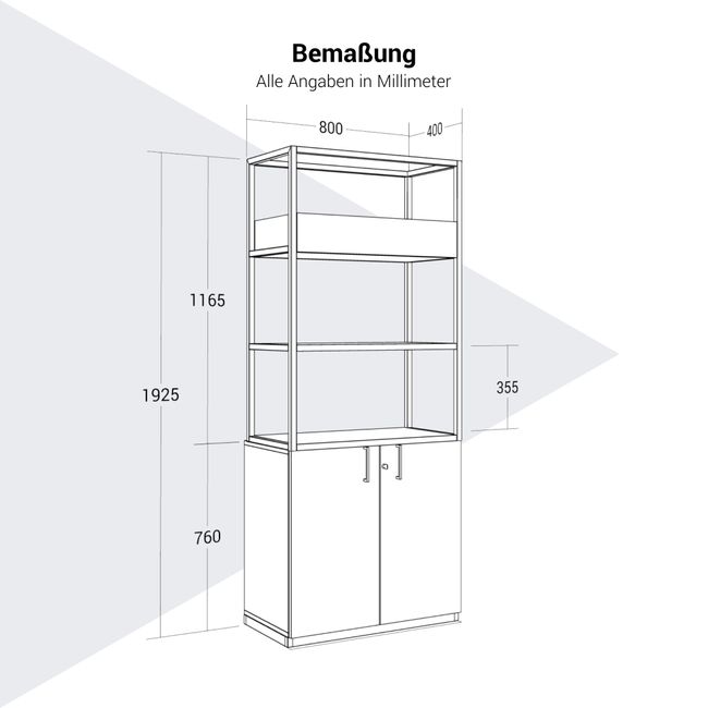 CHOICE Regalschrank | 5 OH, 800 x 1925 mm, Blumenkasten, Nordeiche grau CHOICE Regalschrank | 5 OH, 800 x 1925 mm, Blumenkasten, Nordeiche grau